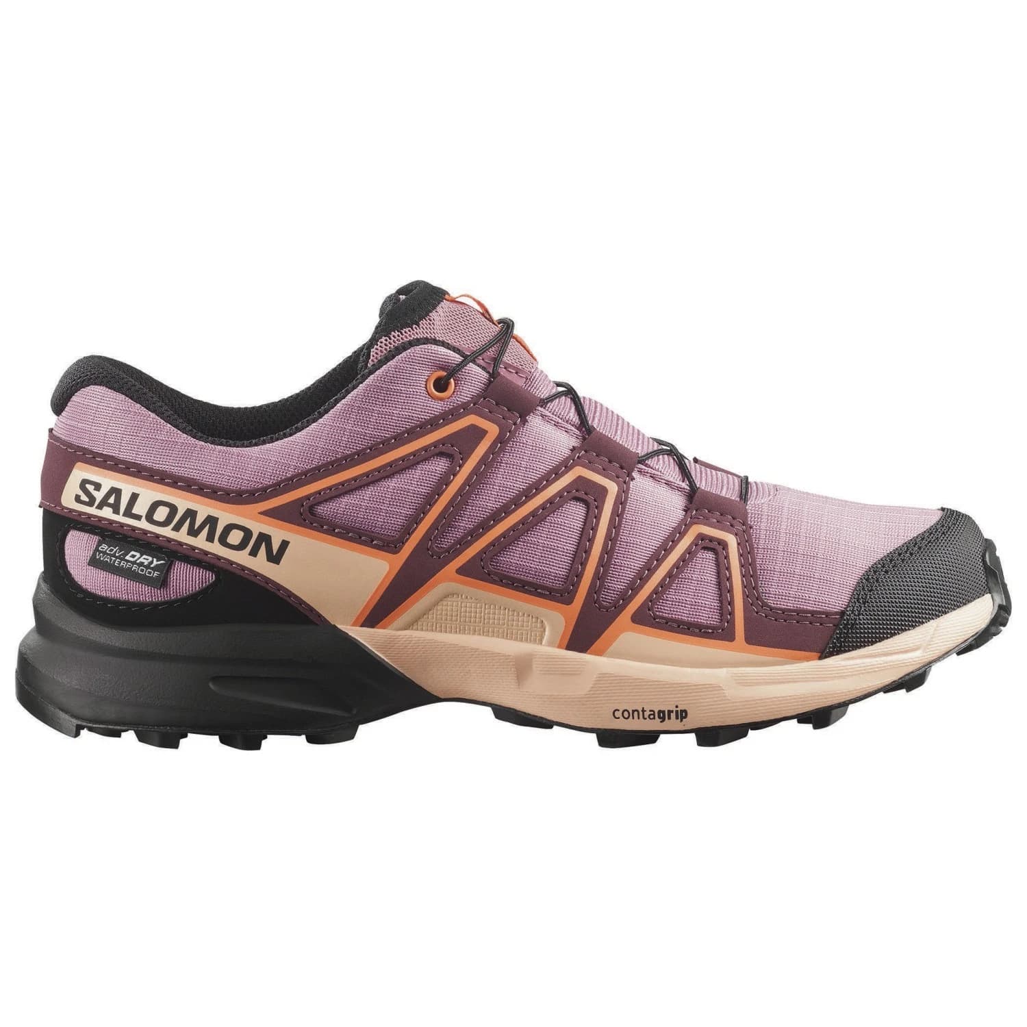 Детски маратонки Salomon Kid's Speedcross Waterproof Trail running shoes - Huckleberry / Almond Cream / Nectarine