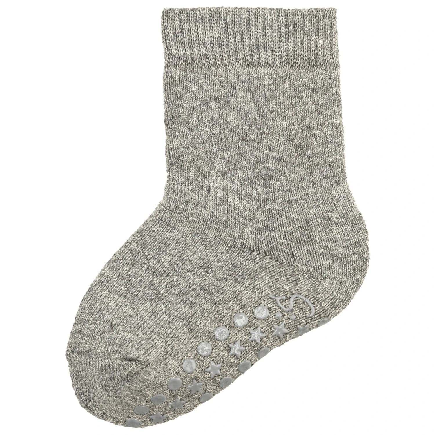Детски пантофи Sterntaler Kids' ABS Plain Wool Socks Slippers - Grau Melange