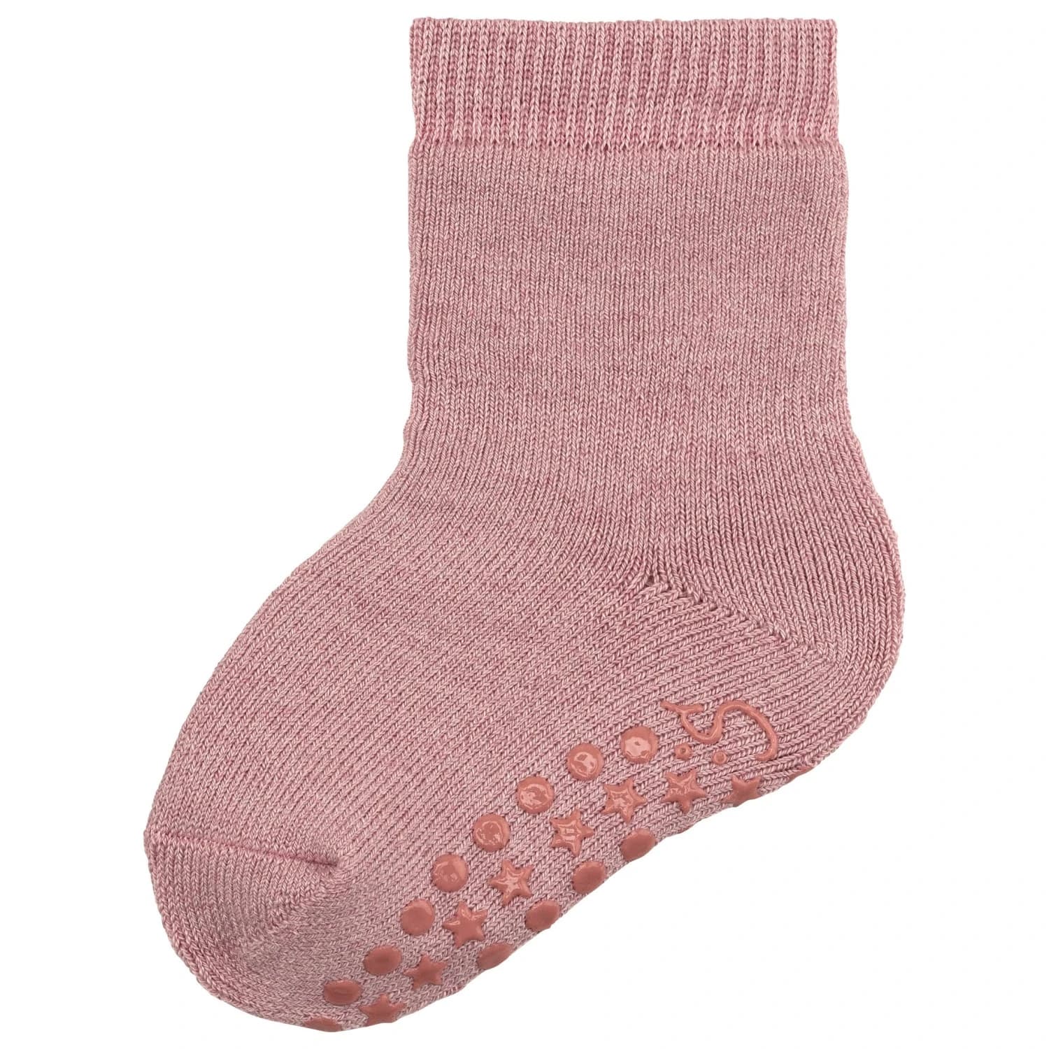 Детски пантофи Sterntaler Kids' ABS Plain Wool Socks Slippers - Puderrosa