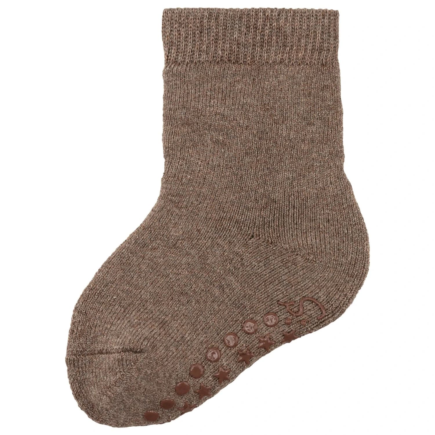 Детски пантофи Sterntaler Kids' ABS Plain Wool Socks Slippers - Braun Melange