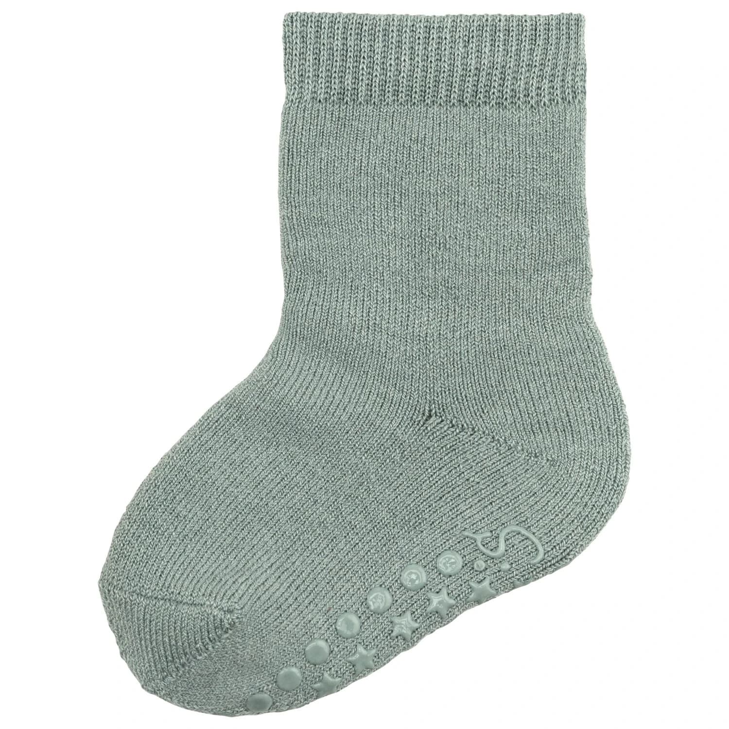 Детски пантофи Sterntaler Kids' ABS Plain Wool Socks Slippers - Steingrün