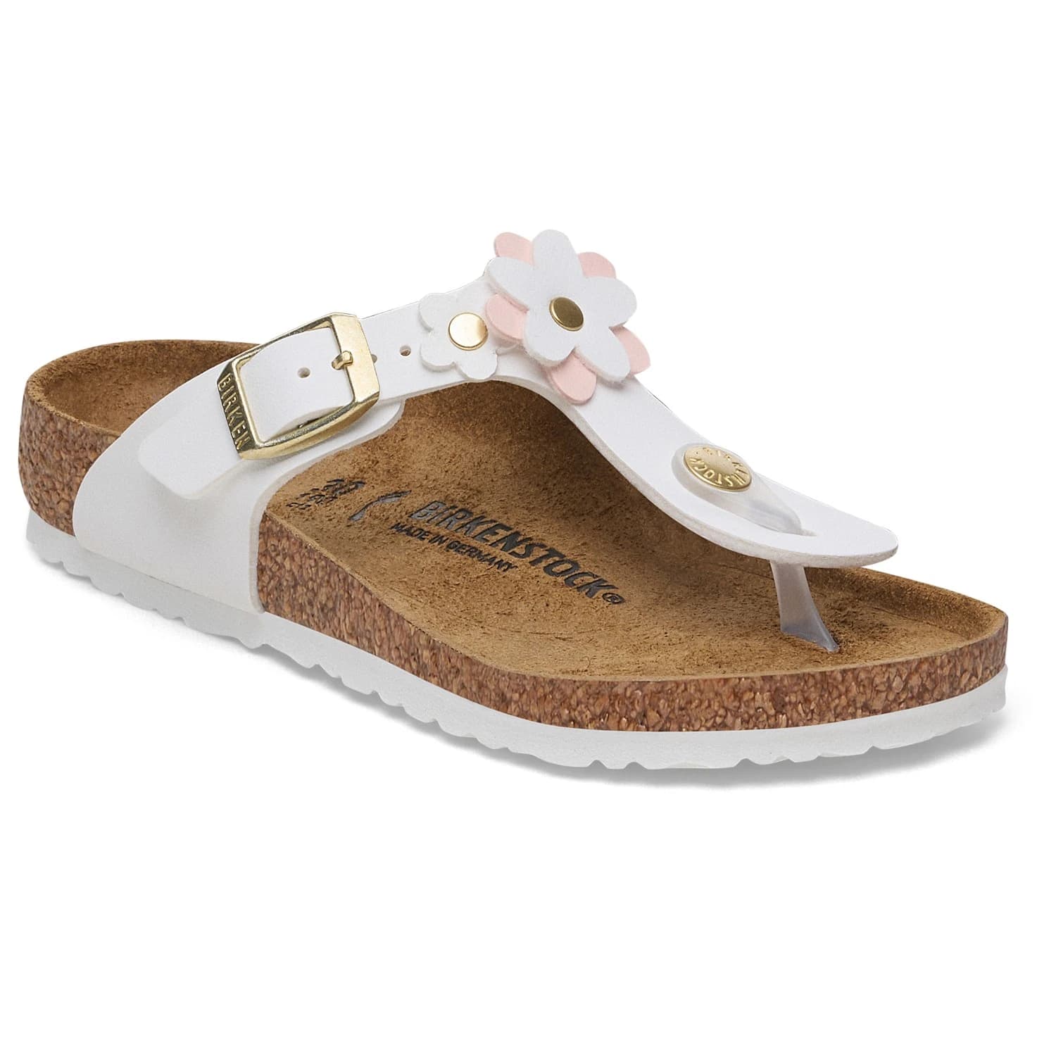 Детски сандали Birkenstock Kid's Gizeh Flowers Sandals - White