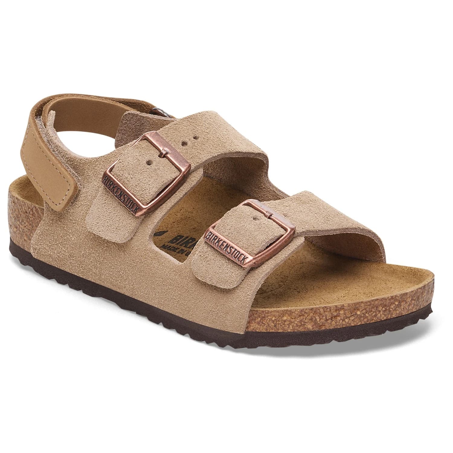 Детски сандали Birkenstock Kid's Milano AS Suede Leather Sandals - Taupe