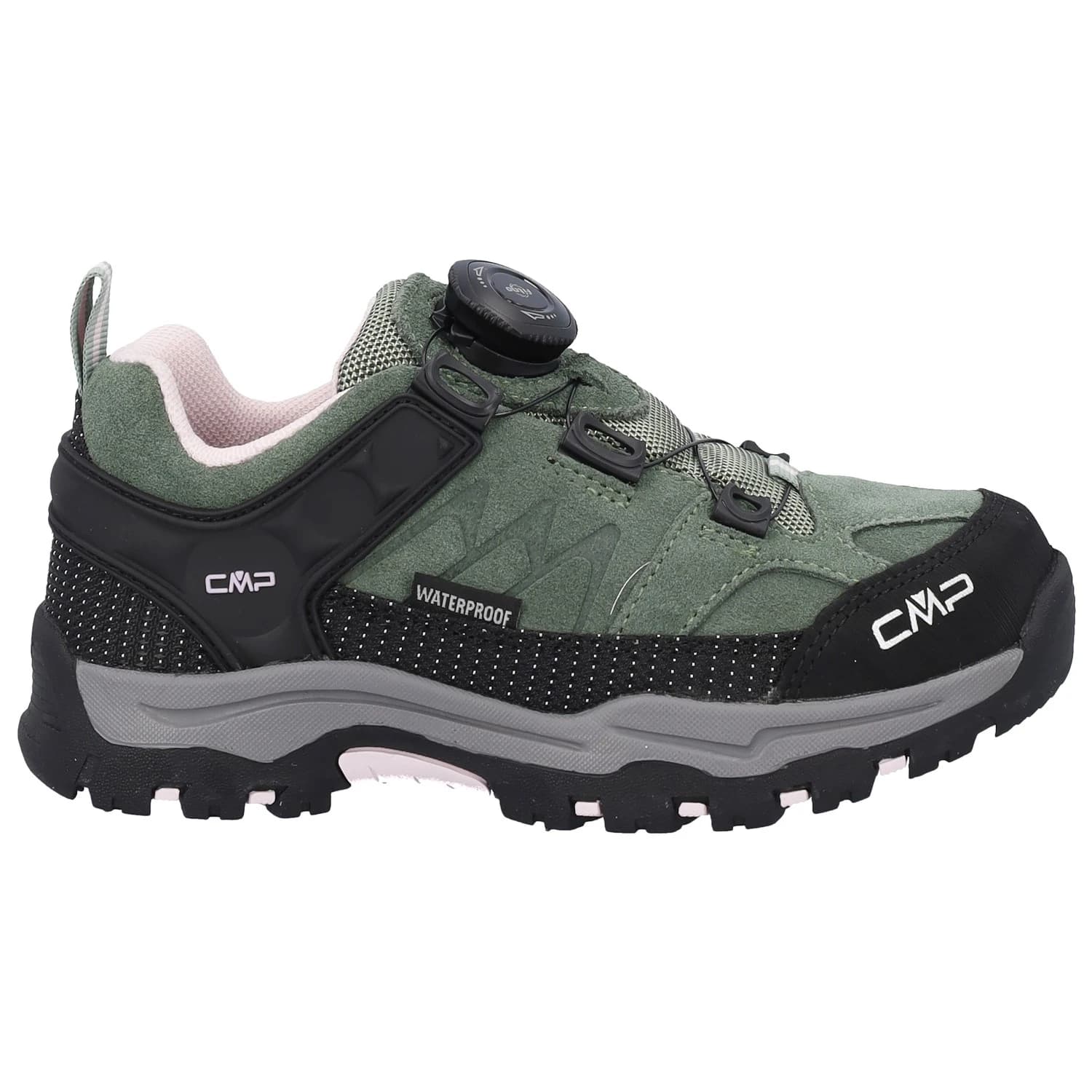 Детски мултиспорт обувки CMP Kid's Kiruna Low Fitgo Trekking Shoes WP Multisport shoes - Green Tea / Soft Pink