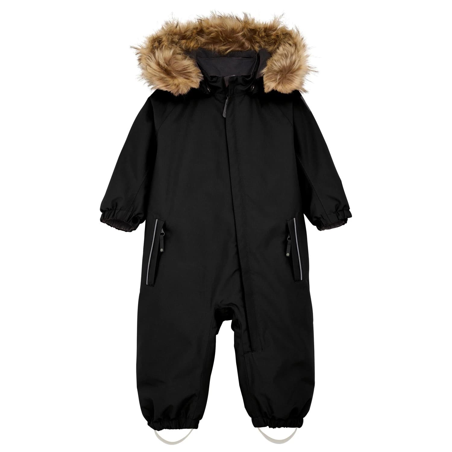 Детска грейка Color Kids Baby's Coverall with Fake Fur Overall - Black