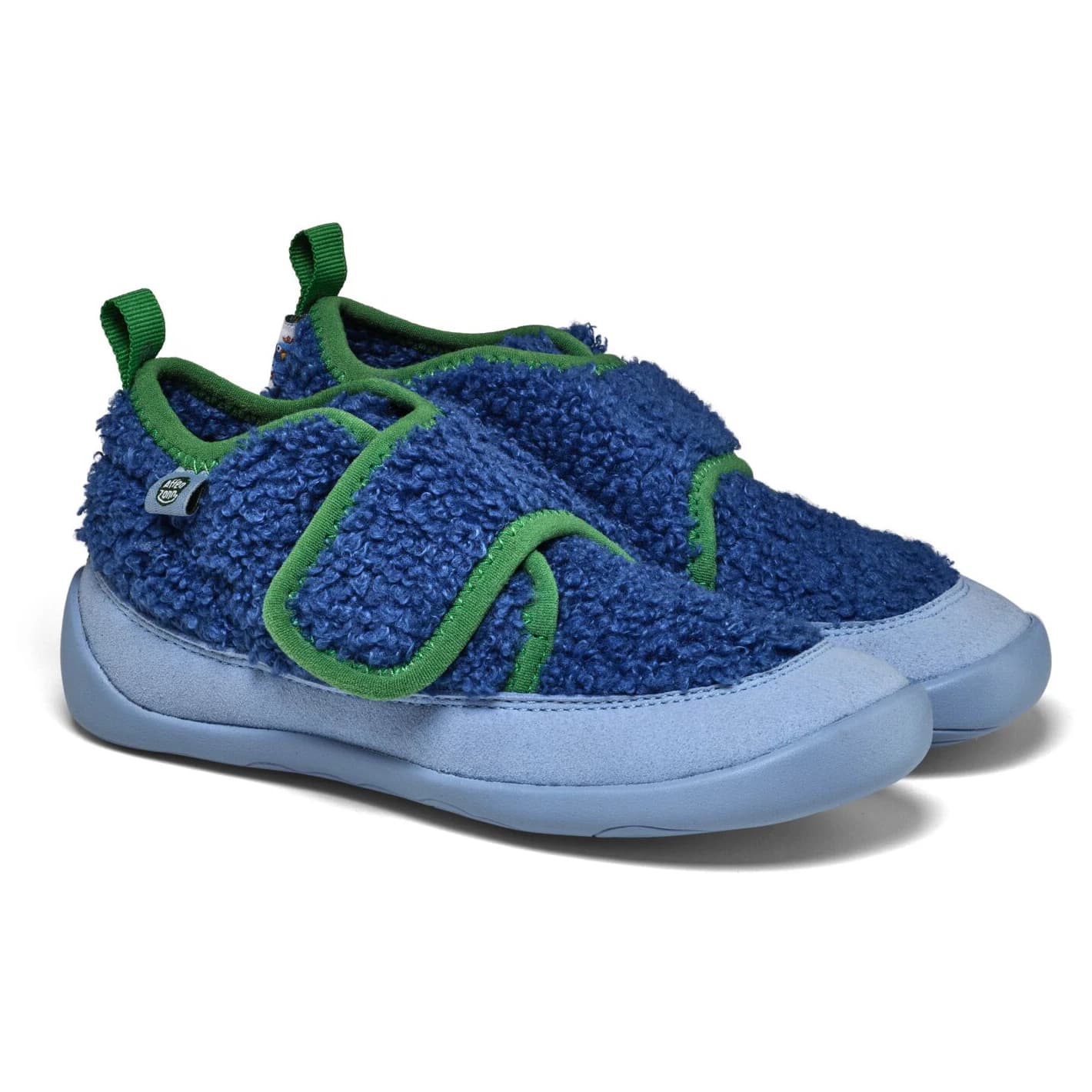 Детски пантофи Affenzahn Kid's Hausschuh Vegan Fleecy Slippers - Bird of Paradise / Blue