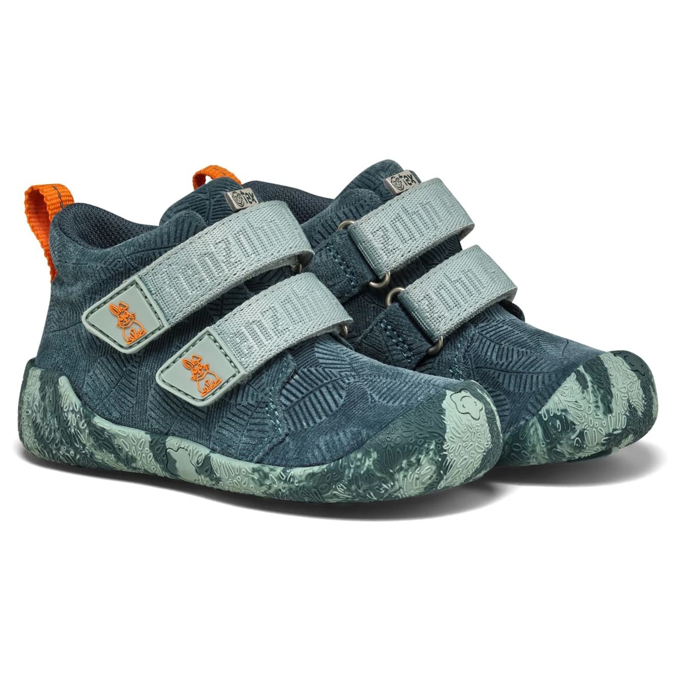 Детски обувки barefoot Affenzahn Kid's Lauflerner Übergangsschuh Leder Talky Barefoot shoes - Bunny / Petrol