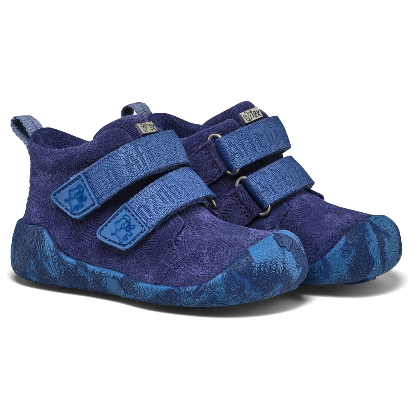 Детски обувки barefoot Affenzahn Kid's Lauflerner Übergangsschuh Leder Talky Barefoot shoes - Elephant / Blue