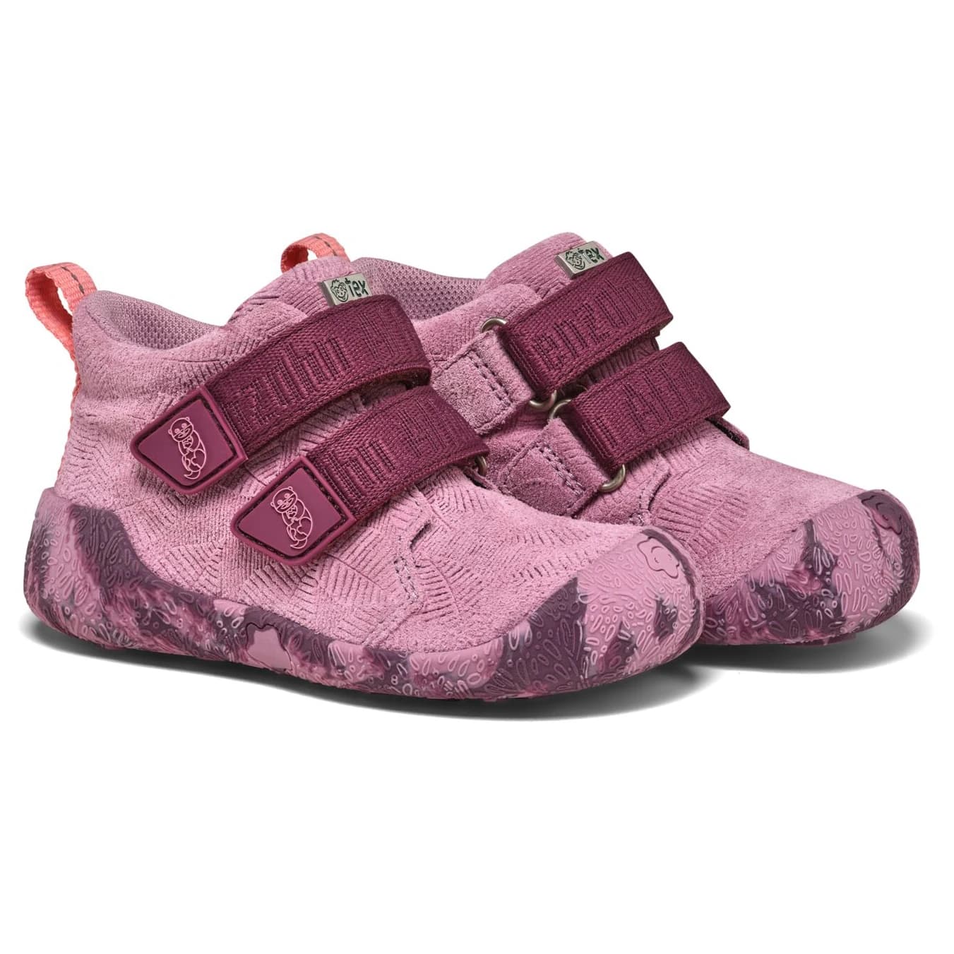 Детски обувки barefoot Affenzahn Kid's Lauflerner Übergangsschuh Leder Talky Barefoot shoes - Otter / Pink
