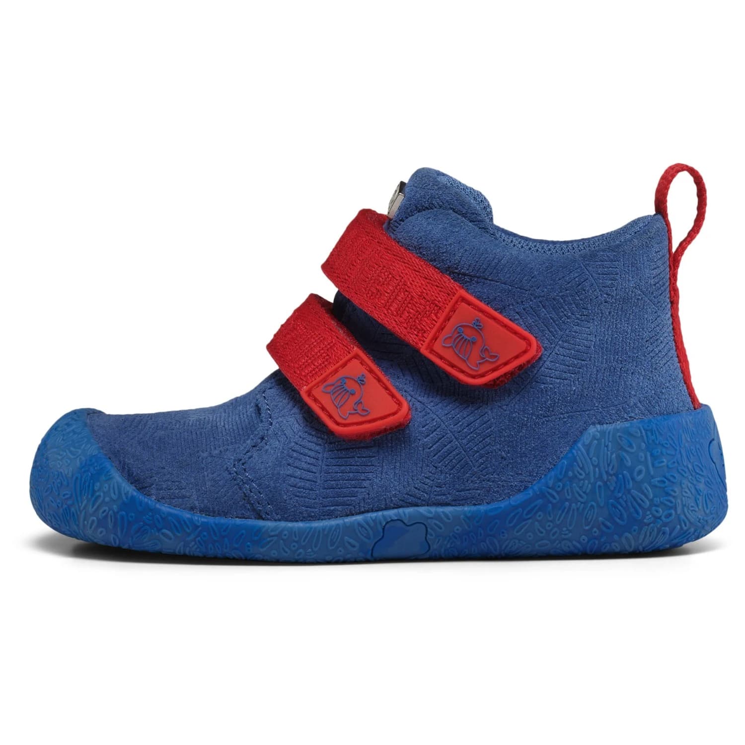 Детски обувки barefoot Affenzahn Kid's Lauflerner Übergangsschuh Leder Talky Barefoot shoes - Whale / Red / Blue
