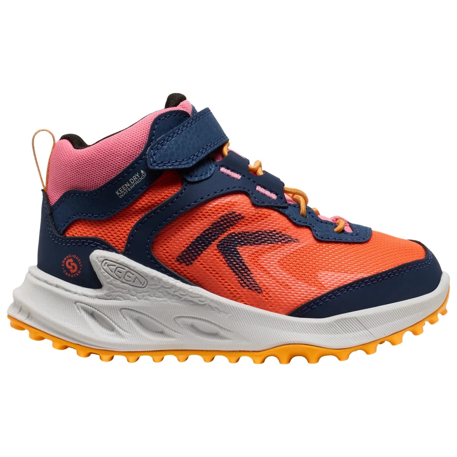 Детски туристически обувки Keen Kid's Zionic Mid WP Walking boots - Naval Academy / Nasturtium