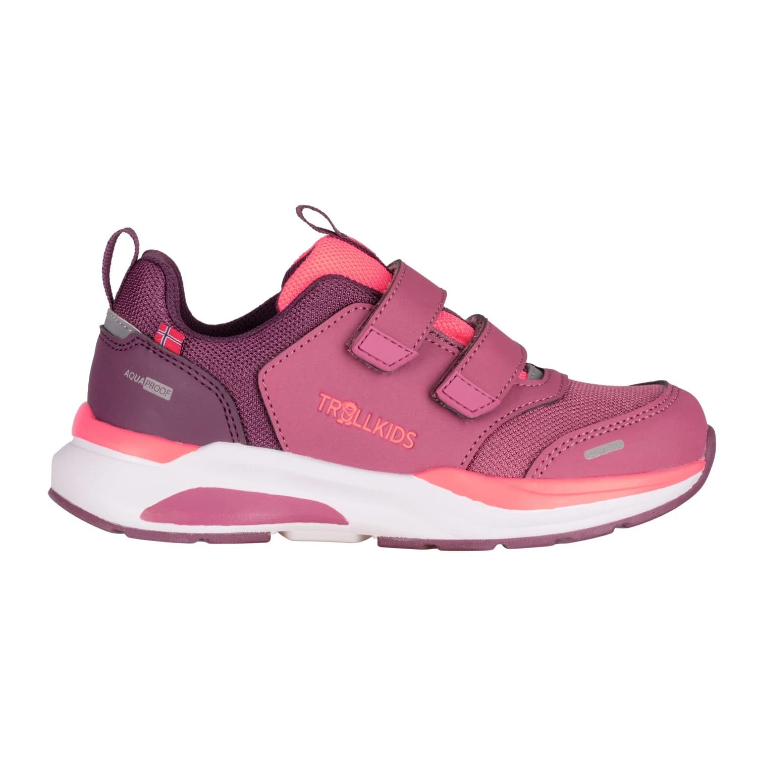 Детски ежедневни обувки Trollkids Kid's Flekkefjord Hiker Casual shoes - Frozen Berry / Deep Ruby / Pink Salmon