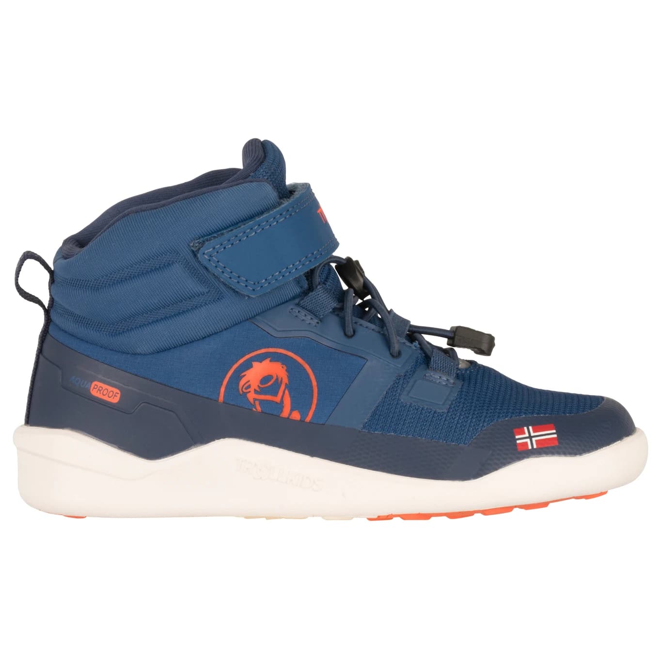 Детски зимни ботуши Trollkids Kid's Hovden Barefoot Winter Hiker Winter boots - Nordic Blue / Flame Orange