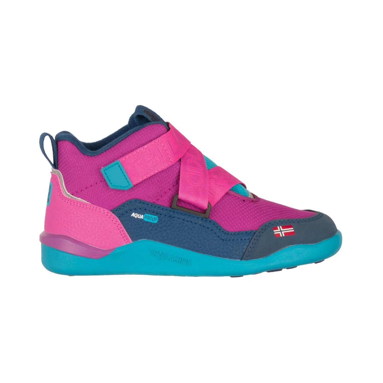 Детски зимни ботуши Trollkids Kid's Nordfjord Barefoot Winter Hiker Winter boots - Bright Berry / Light Magenta / Dark Turquoise