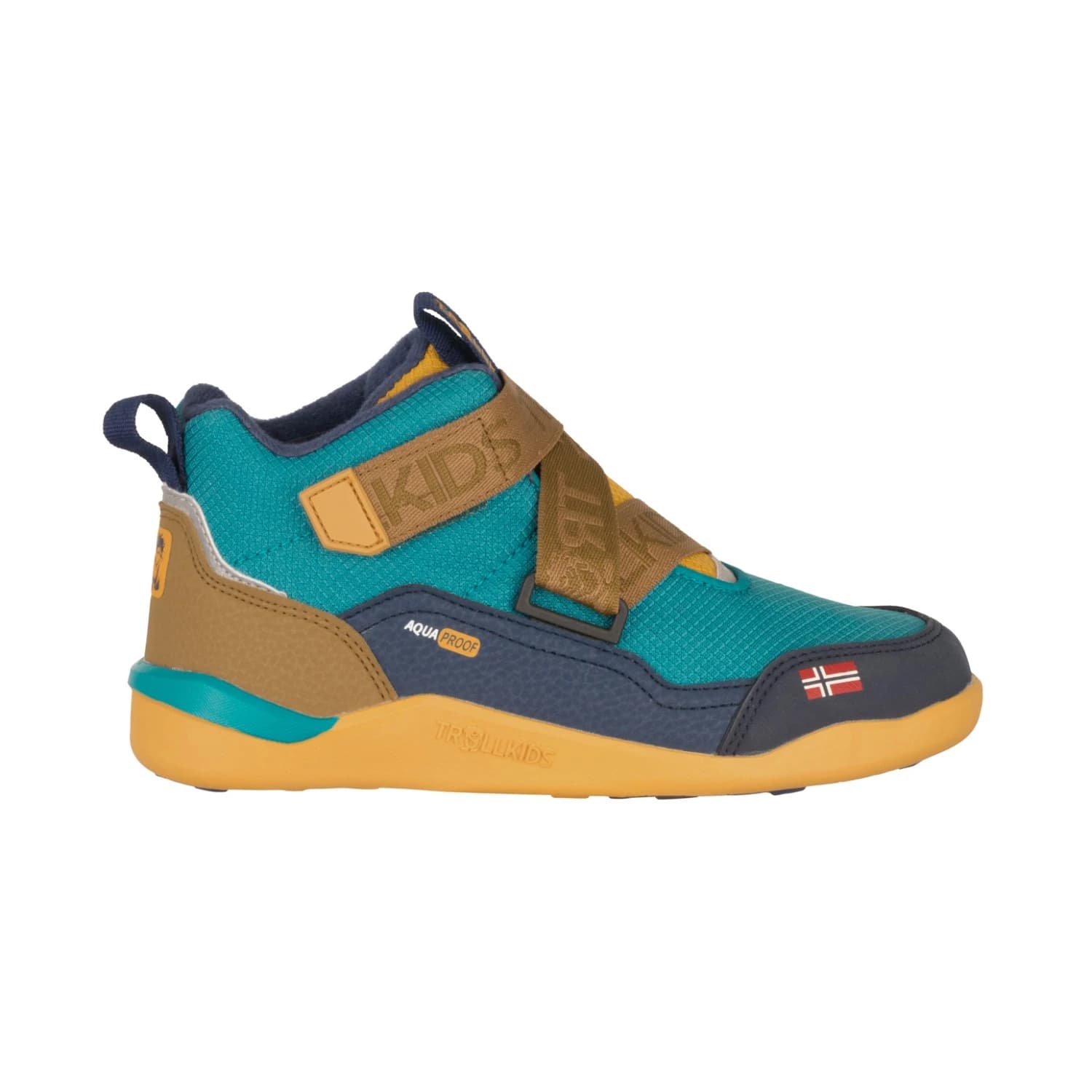 Детски зимни ботуши Trollkids Kid's Nordfjord Barefoot Winter Hiker Winter boots - Dark Cyan / Bronze / Mystic Blue