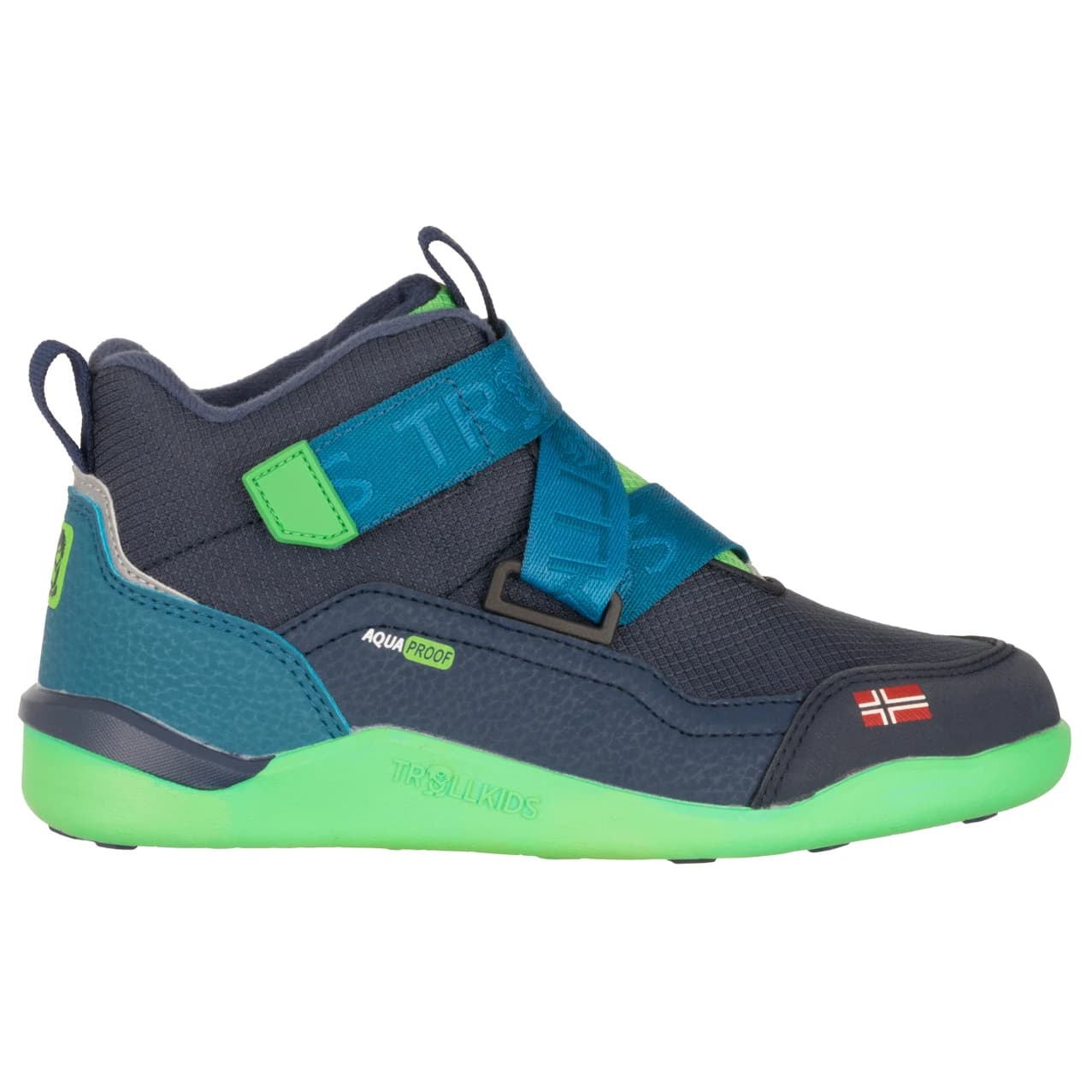Детски зимни ботуши Trollkids Kid's Nordfjord Barefoot Winter Hiker Winter boots - Dark Marine / Fresh Green / Mystic Blue