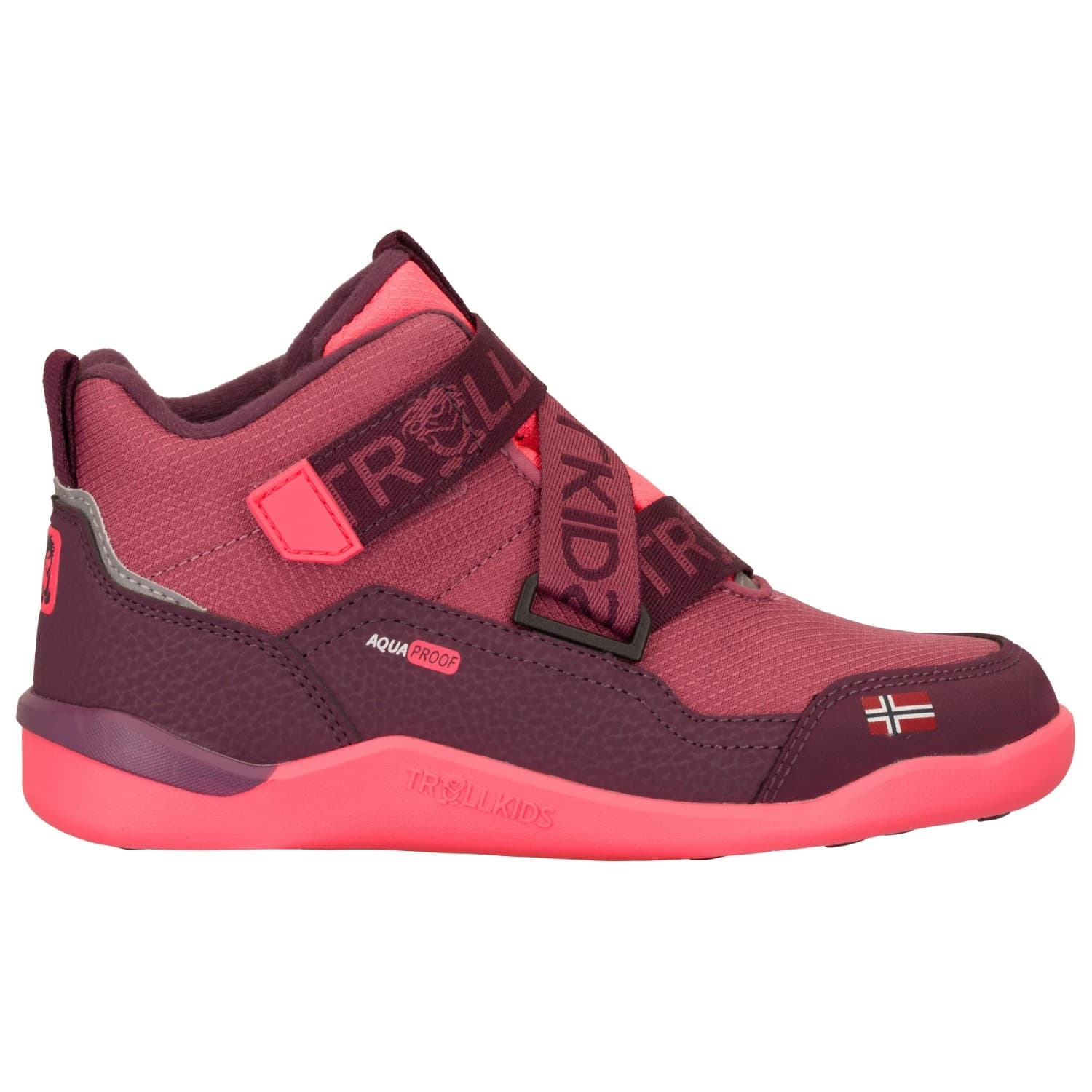 Детски зимни ботуши Trollkids Kid's Nordfjord Barefoot Winter Hiker Winter boots - Frozen Berry / Deep Ruby / Pink Salmon
