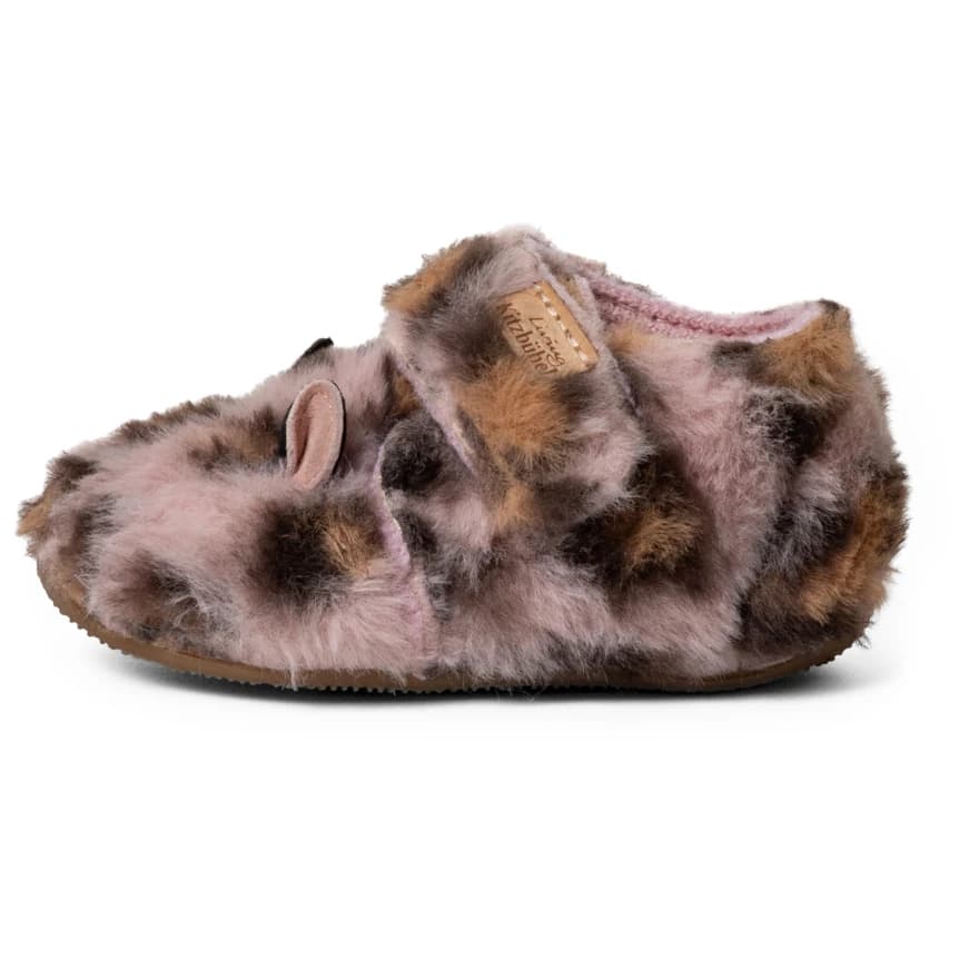 Детски пантофи Living kitzbühel Kids' Lotte Leopard Hook-and-Loop Shoes House slippers - Rosa