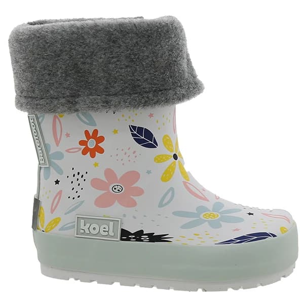 Детски зимни ботуши Koel Kid's Wellie Print + Sock Wellington boots - White Flowers