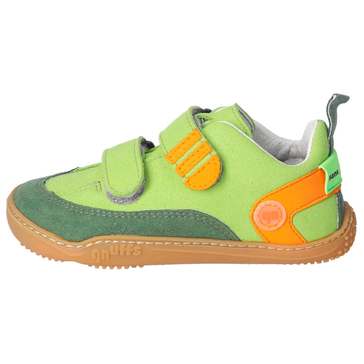 Детски обувки barefoot qnuffs Kid's Ahorn Barefoot shoes - Lime / Orange