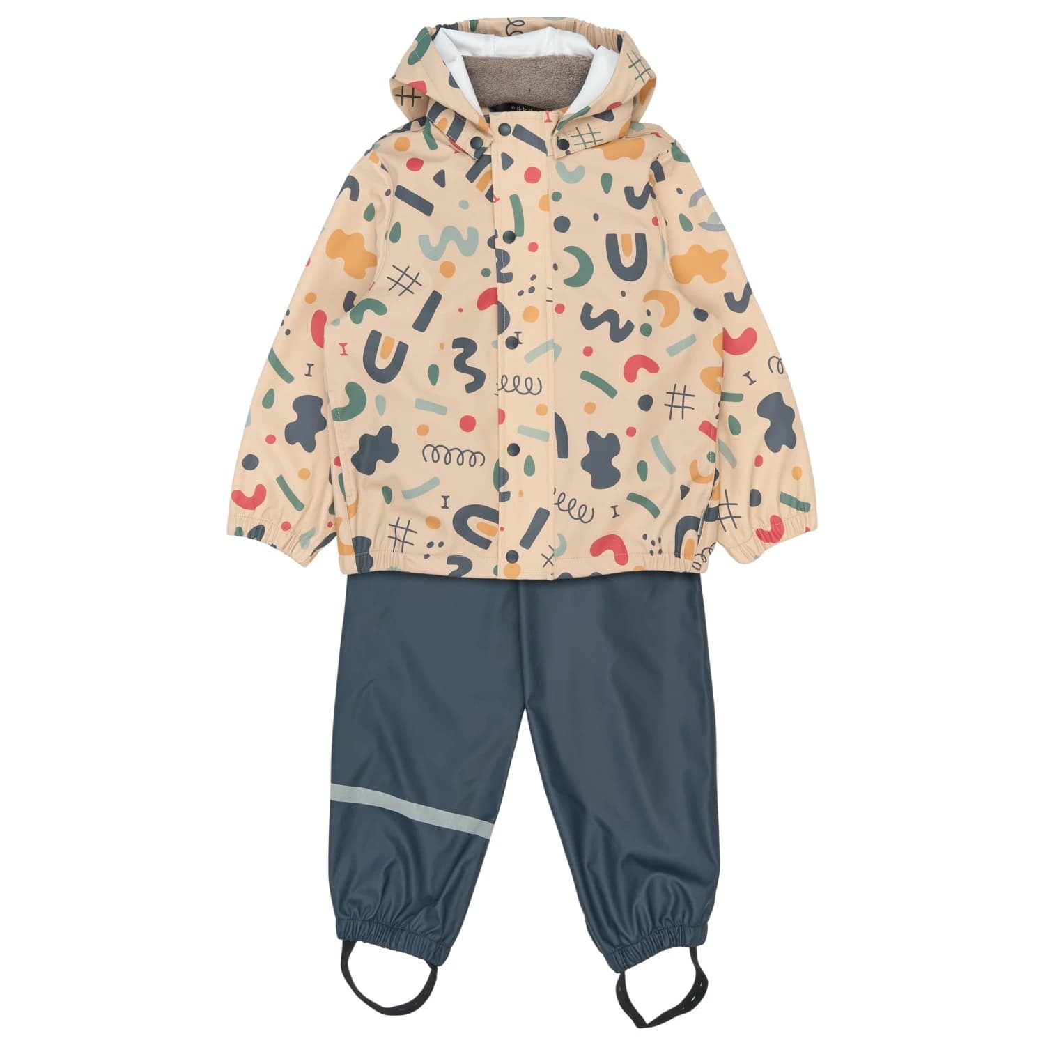 Детска грейка Mikk-Line Kid's PU Rain Set AOP with Suspenders 104 Overall - Retro AOP