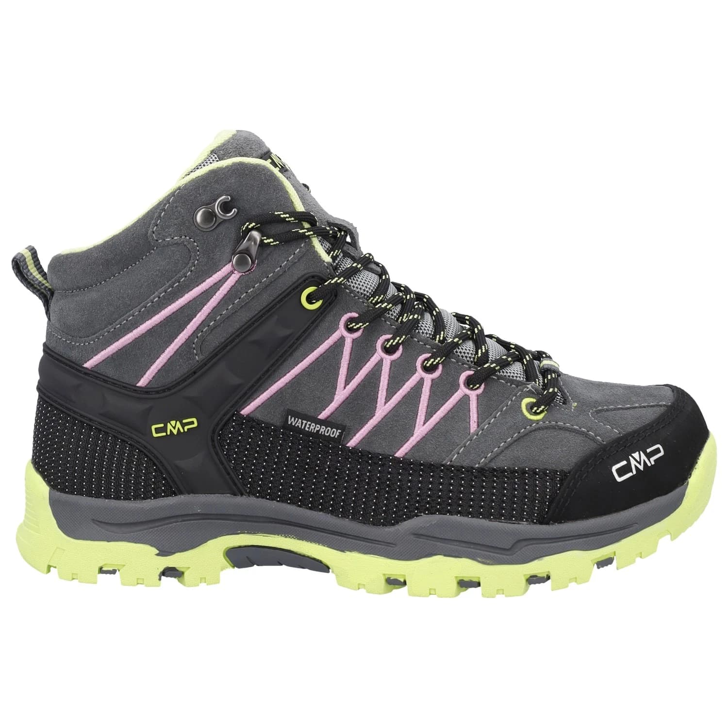 Туристически обувки CMP Junior's Rigel Mid Trekking Shoes Waterproof Walking boots - Grey / Pink / Apple