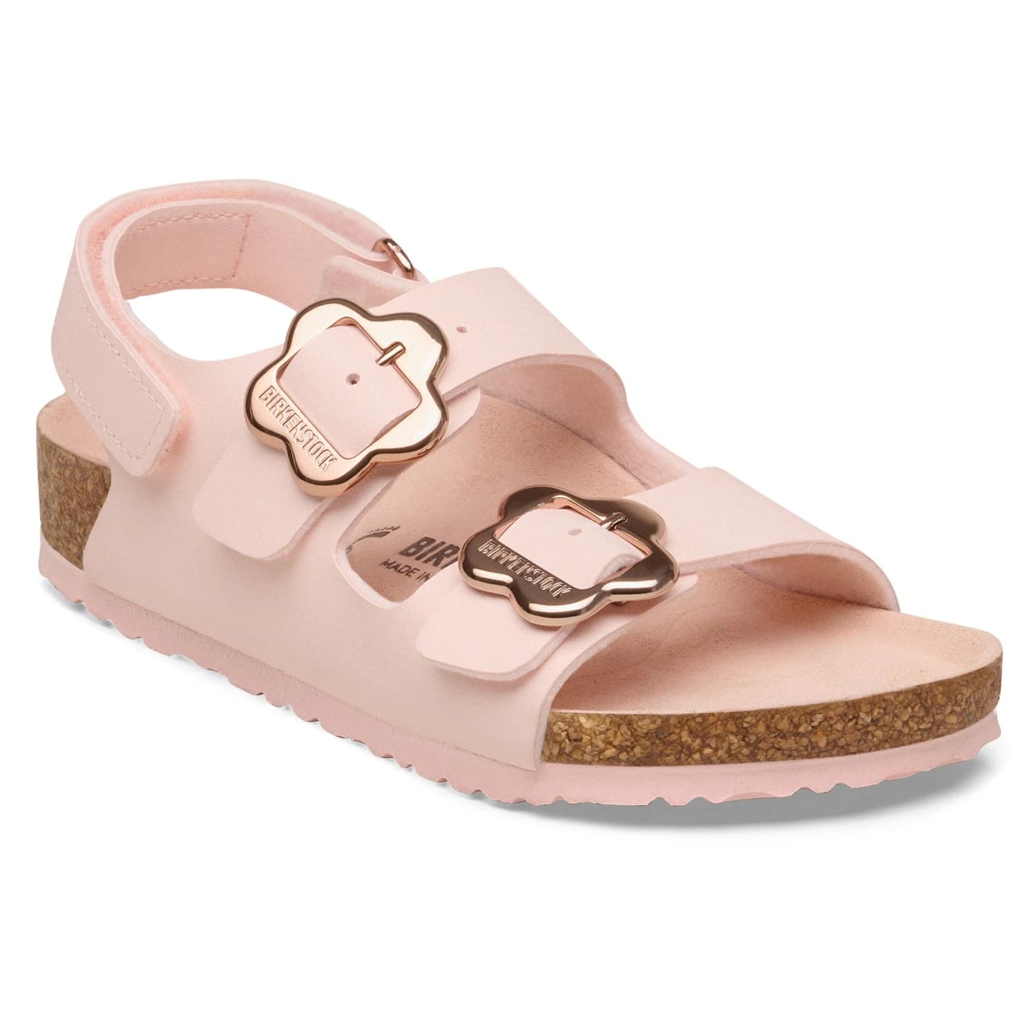 Детски сандали Birkenstock Kid's Milano AS Flower Buckle Birko-Flor Sandals - Light Rose Tonal