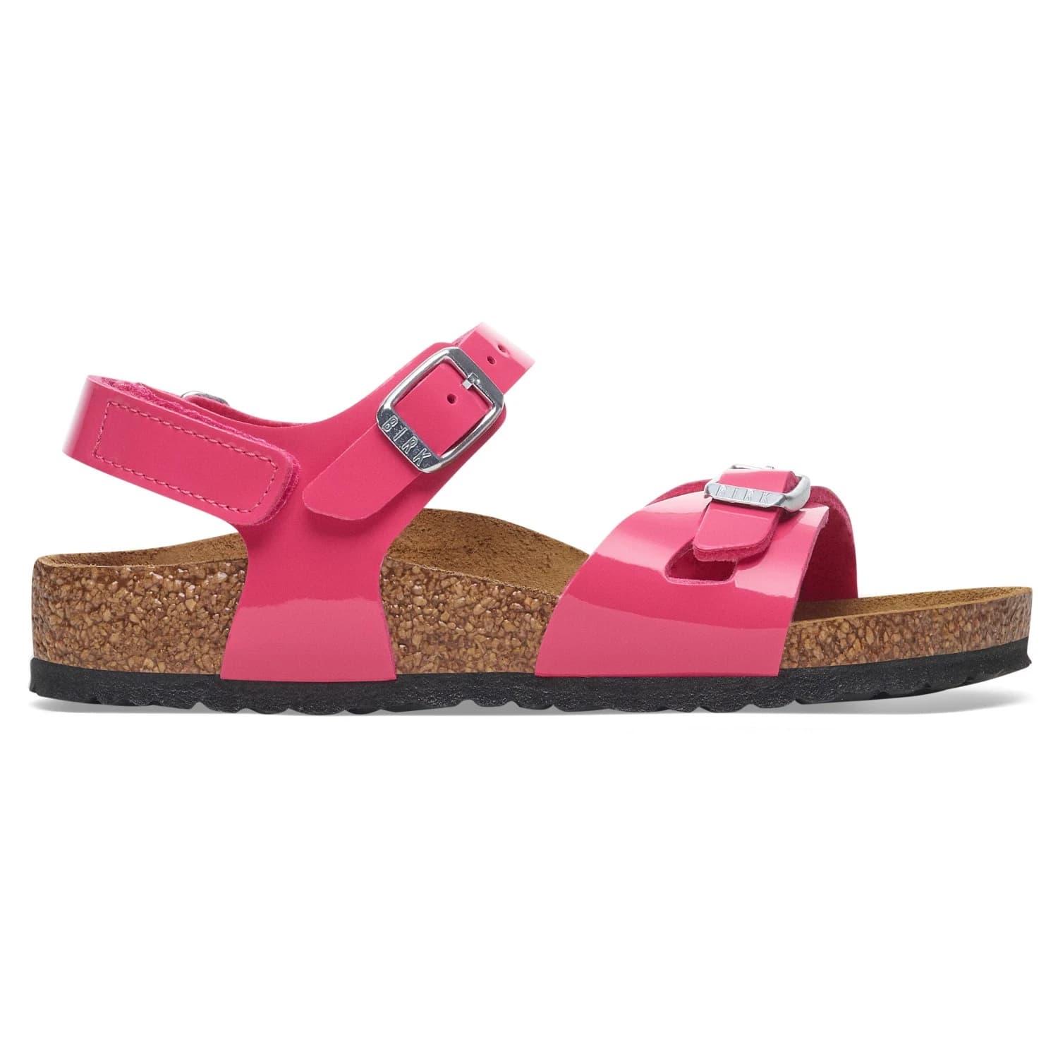 Детски сандали Birkenstock Kid's Rio AS Birko-Flor Patent Sandals - Patent Fuchsia Tulip
