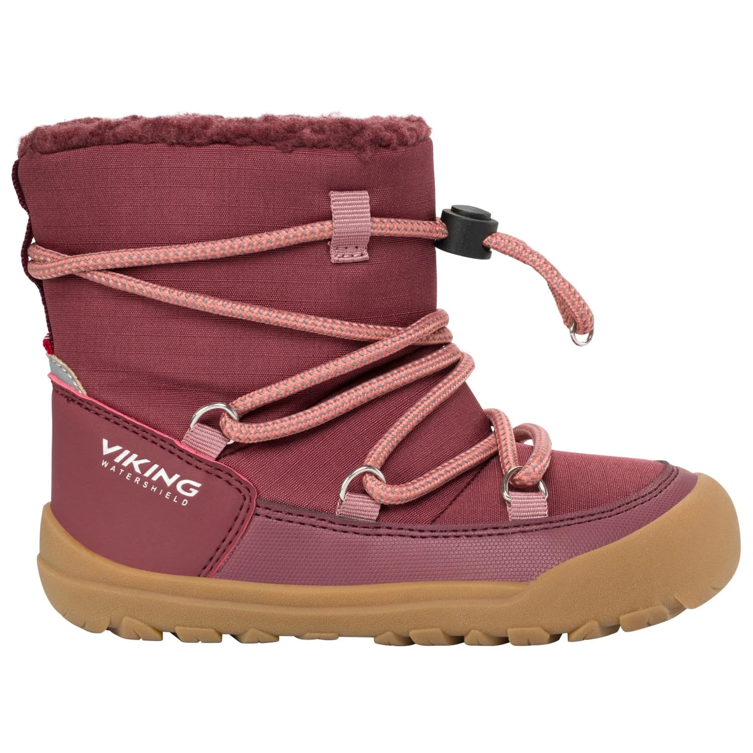 Детски зимни ботуши Viking Kid's Birch Barefoot Warm WP Pull-On Winter boots - Wine