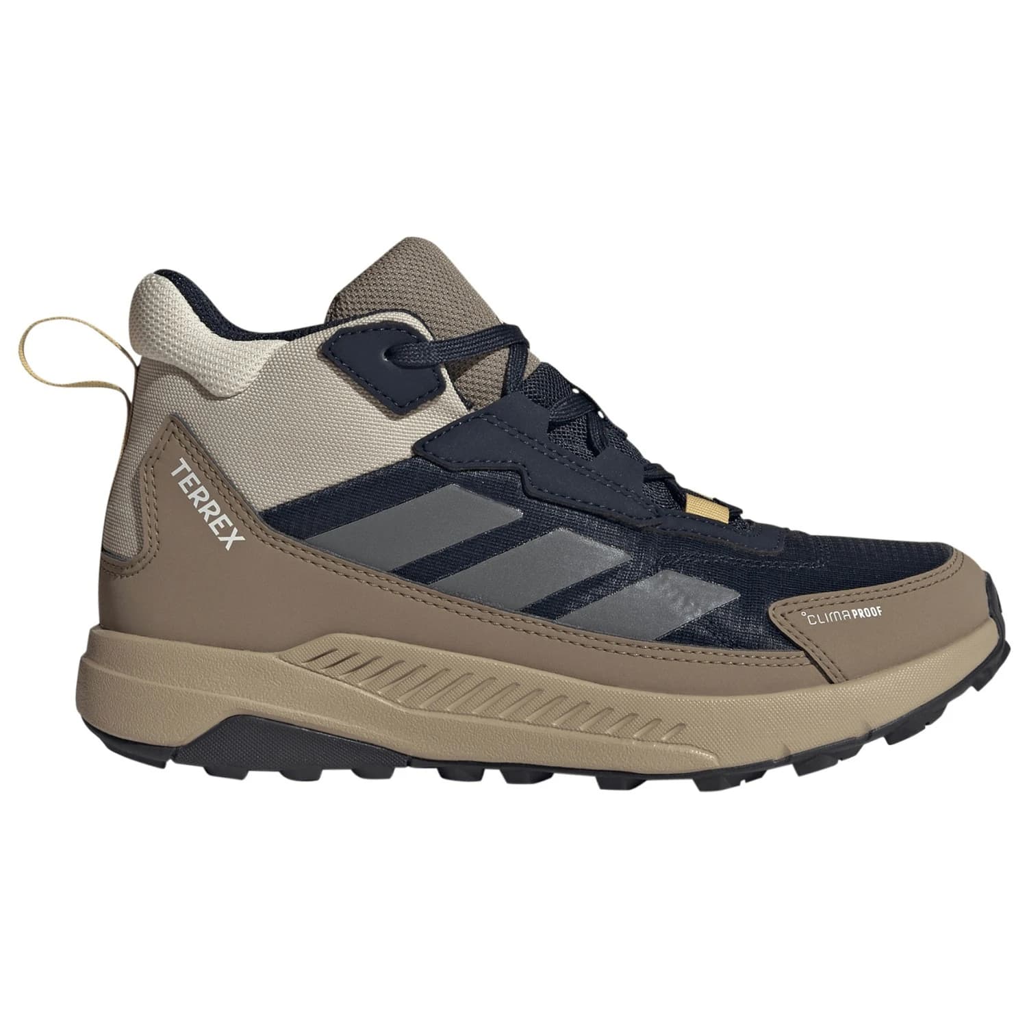 Детски туристически обувки adidas Terrex Kid's Anylander Mid ClimaProof Walking boots - Legend Ink / Grey Five / Khaki Three