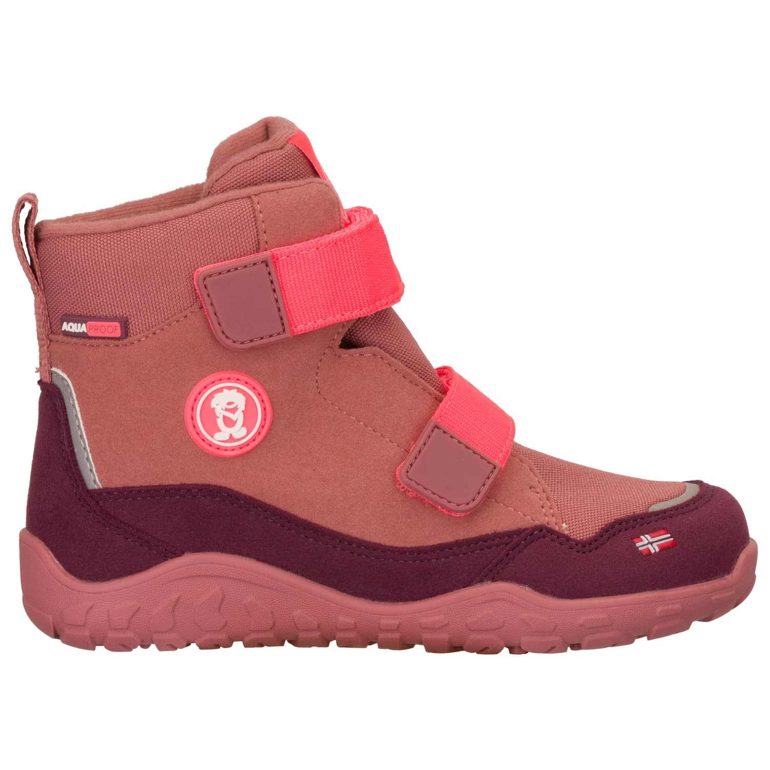 Детски зимни ботуши Trollkids Kid's Lyngdal Barefoot Winter Hiker Winter boots - Frozen Berry / Deep Ruby / Pink Salmon