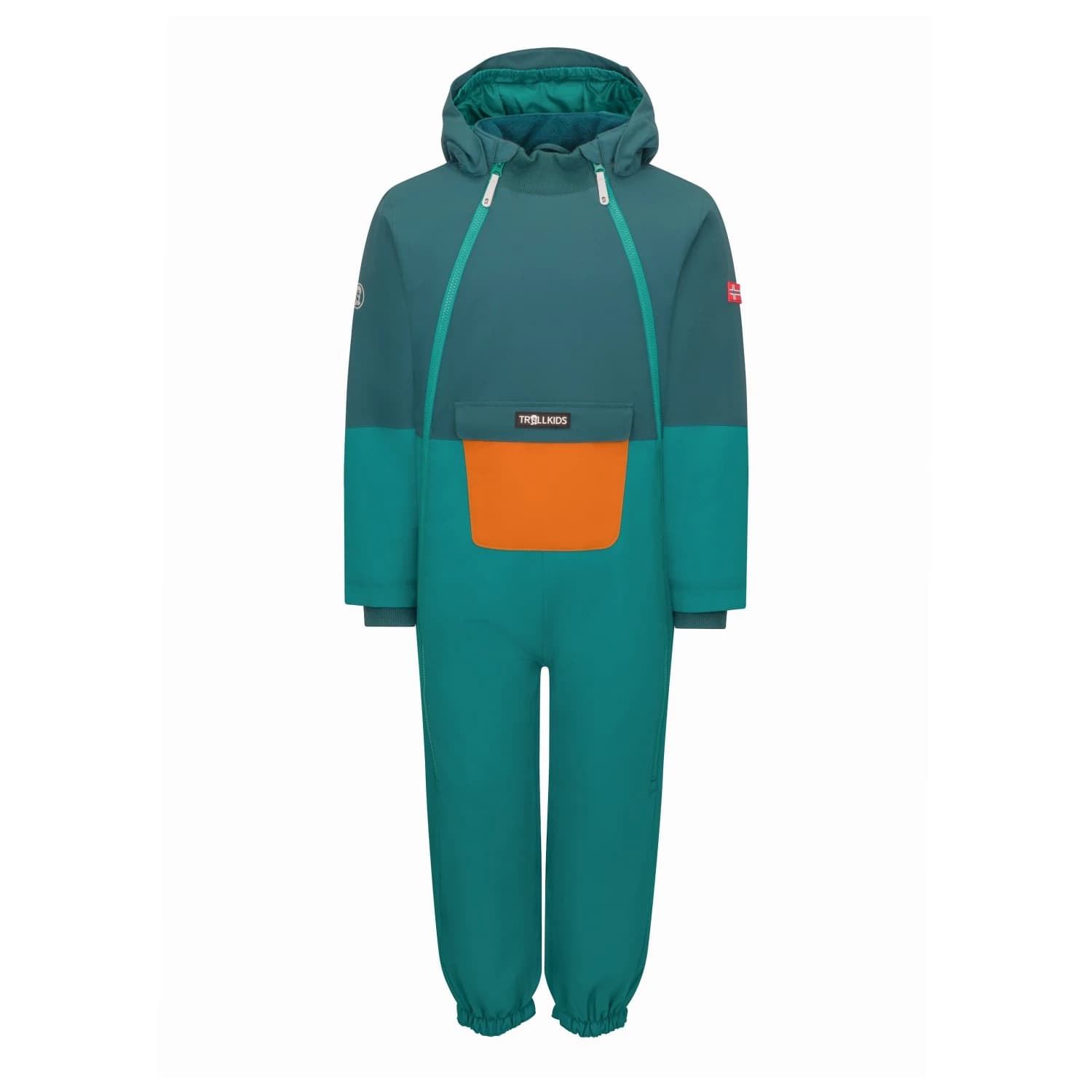Детска грейка Trollkids Kid's Narvik Snowsuit Overall - Dark Cyan / Midnight Petrol