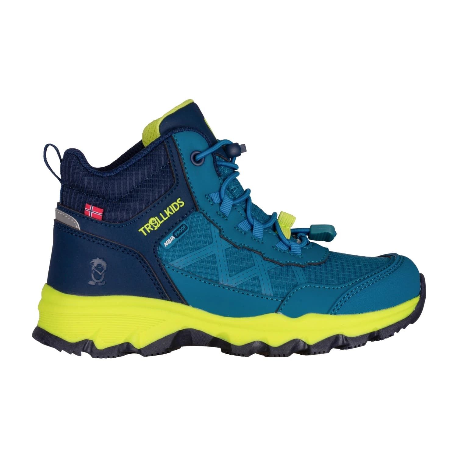 Детски туристически обувки Trollkids Kid's Trolltunga Hiker Mid XT Walking boots - Harbor Blue / Spring Leaf / Dark Indigo