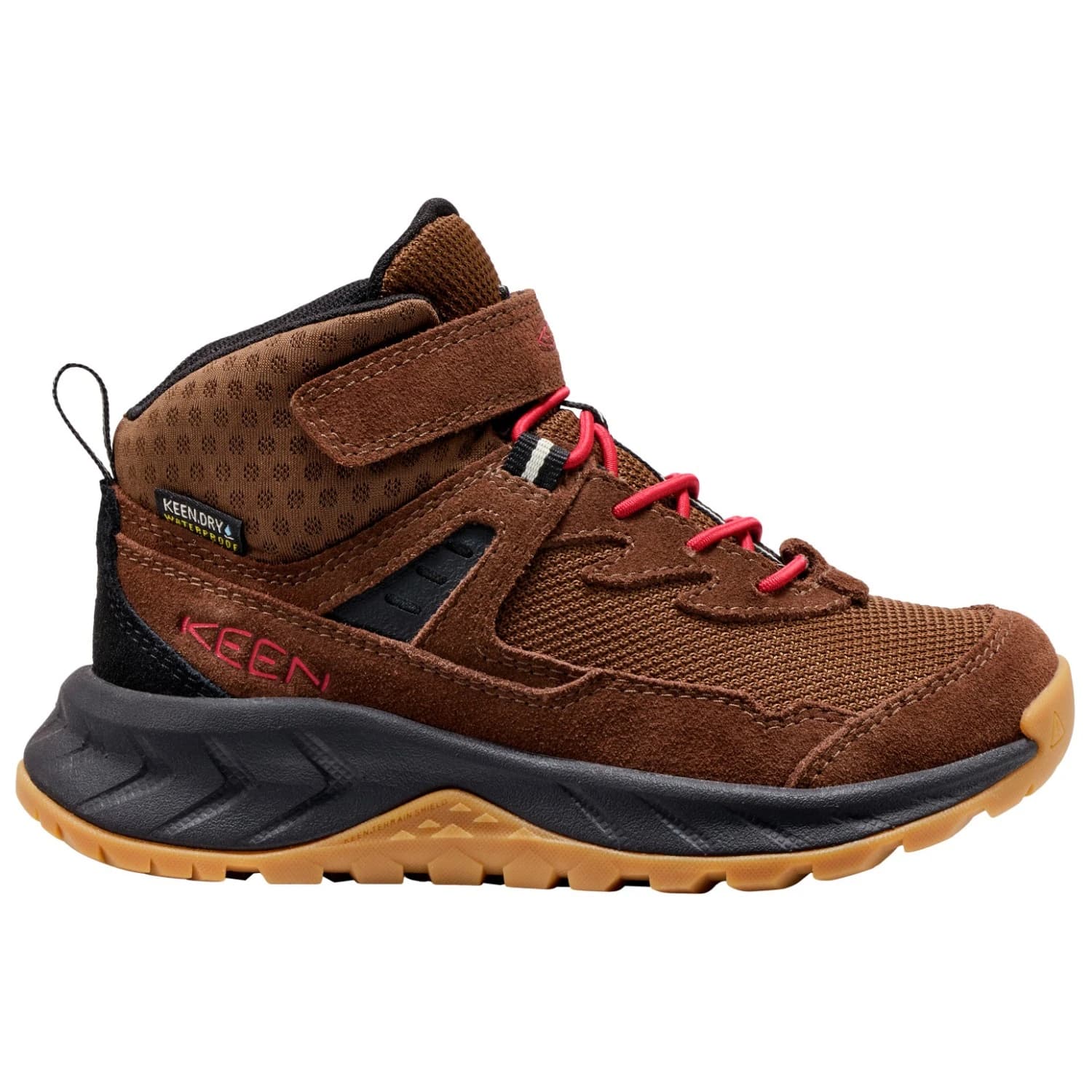 Детски туристически обувки Keen Kid's Hightrail Mid WP Walking boots - Dark Earth / Garnet