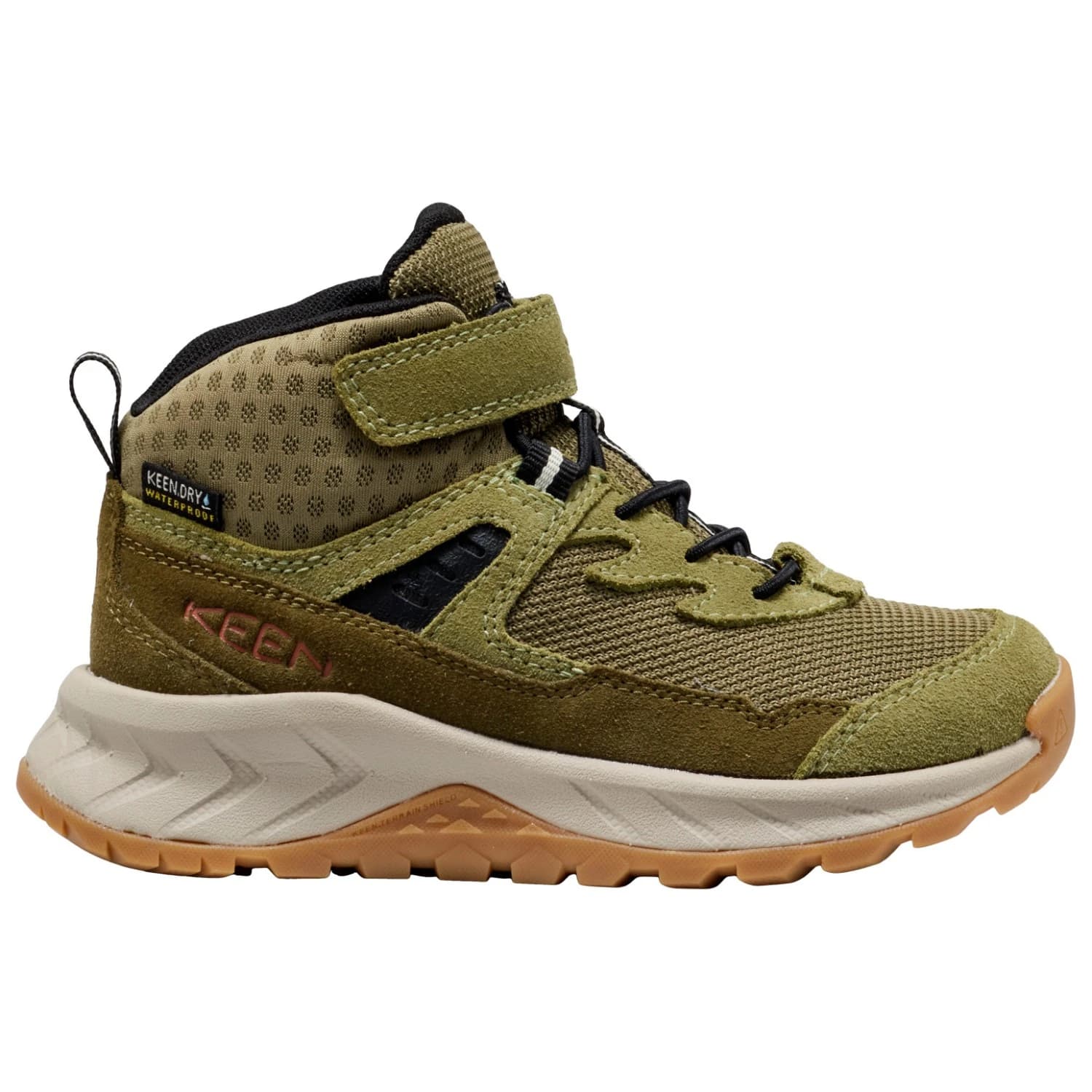 Детски туристически обувки Keen Kid's Hightrail Mid WP Walking boots - Dark Olive / Martini Olive