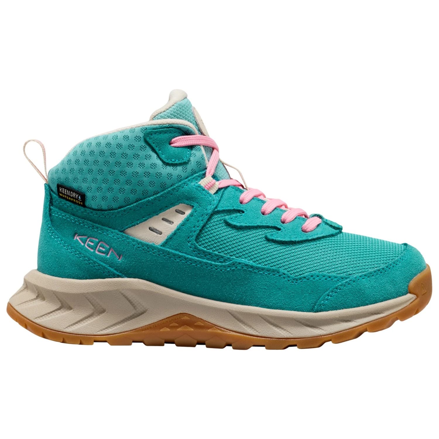 Туристически обувки Keen Youth Hightrail Mid WP Walking boots - Brittany Blue / Cashmere Rose