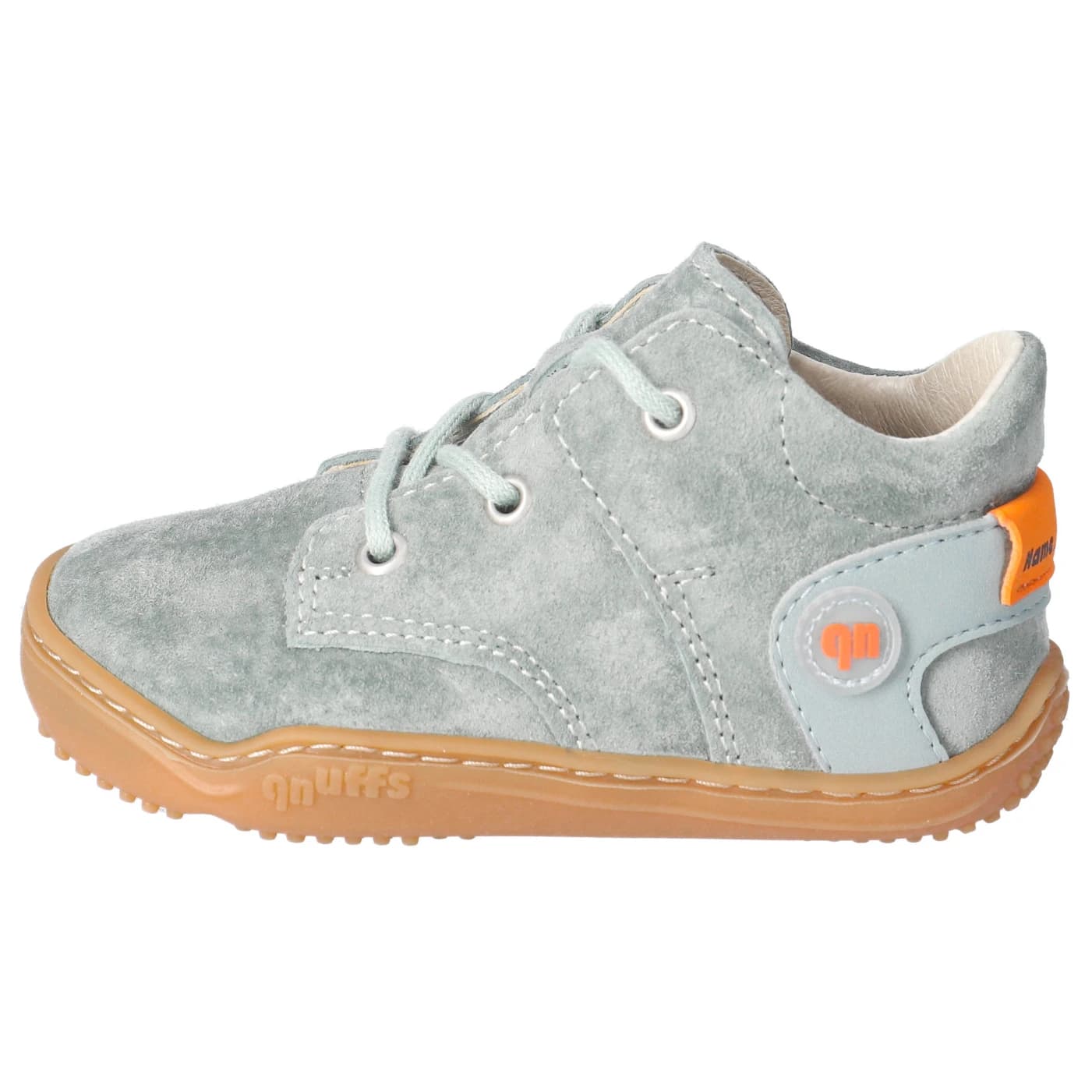 Детски обувки barefoot qnuffs Kid's Birke Barefoot shoes - Salbei / Orange
