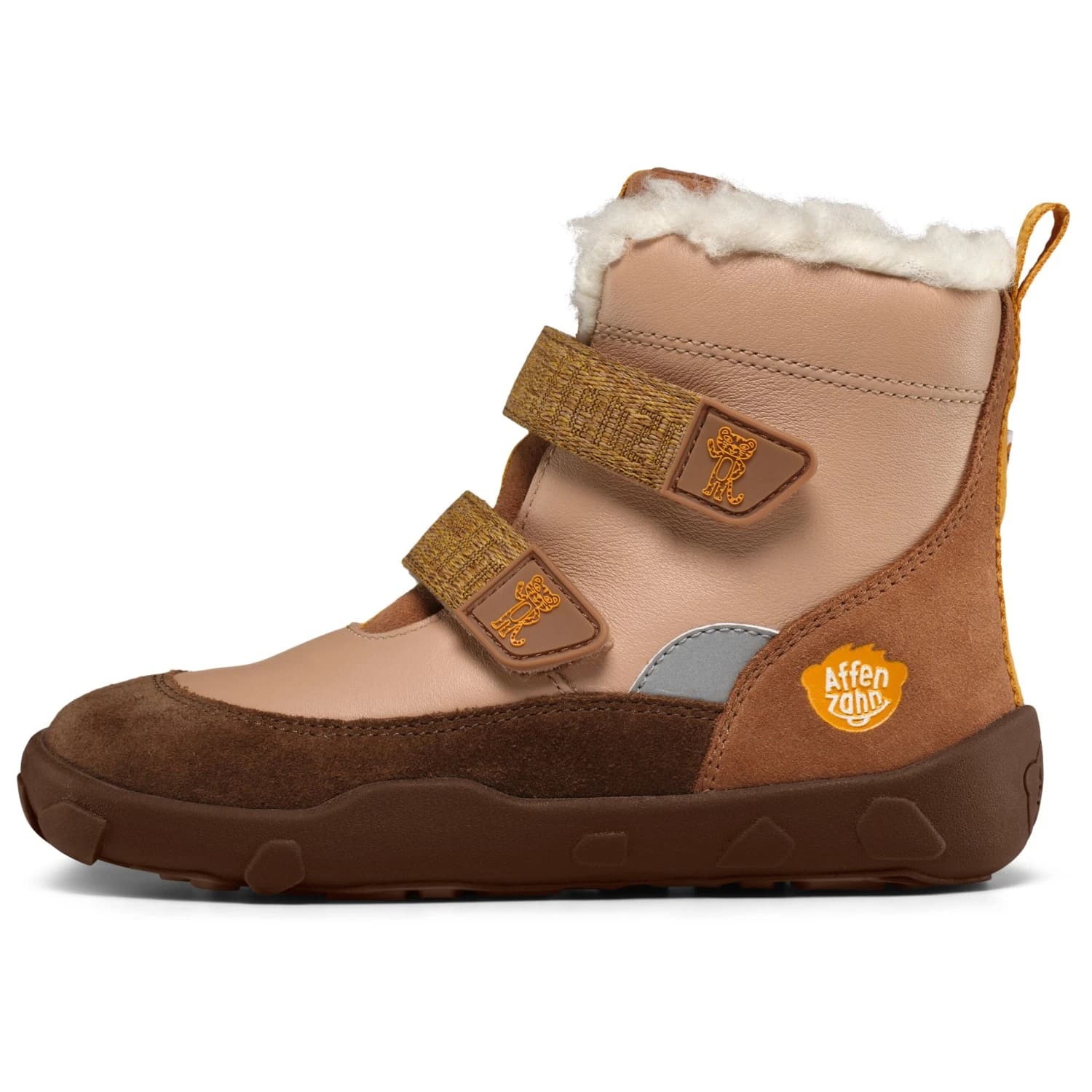 Детски зимни ботуши Affenzahn Kid's Winterstiefel Leder Winty Winter boots - Tiger / Yellow / Brown / Beige