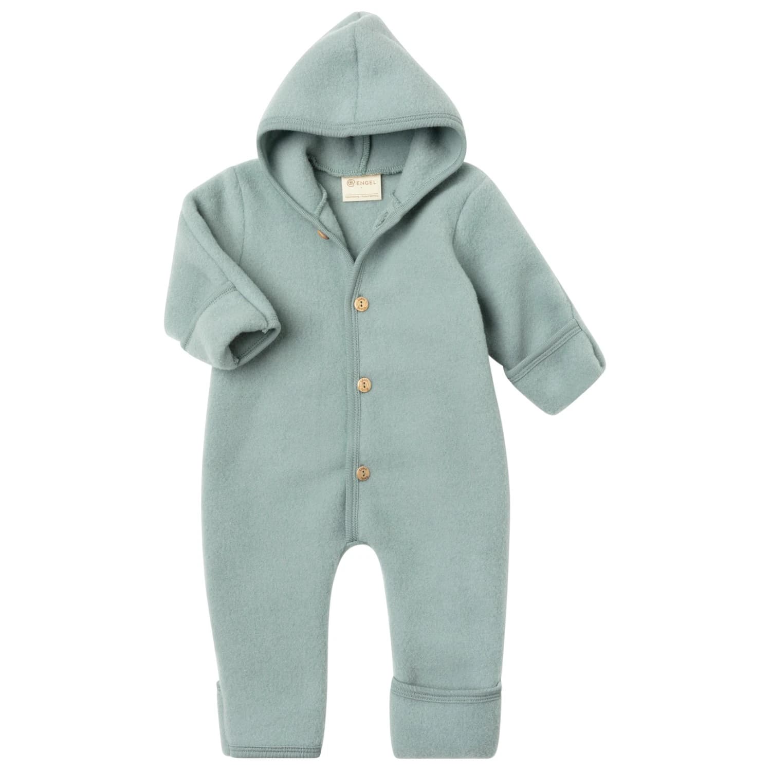 Цял костюм Engel Baby Hooded Overall Overall - Bergblau Melange