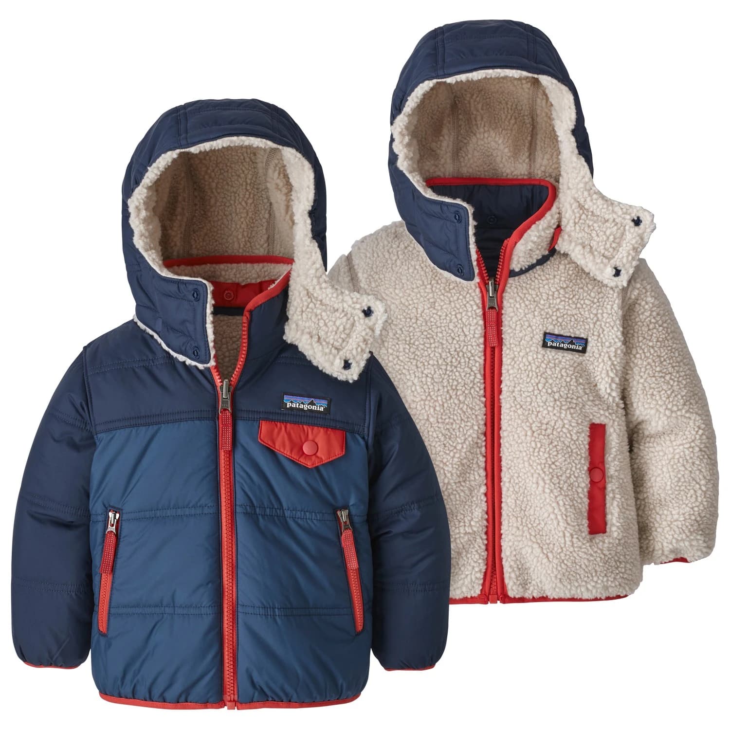 Зимно яке Patagonia Baby Reversible Tribbles Hoody Winter jacket - Stone Blue