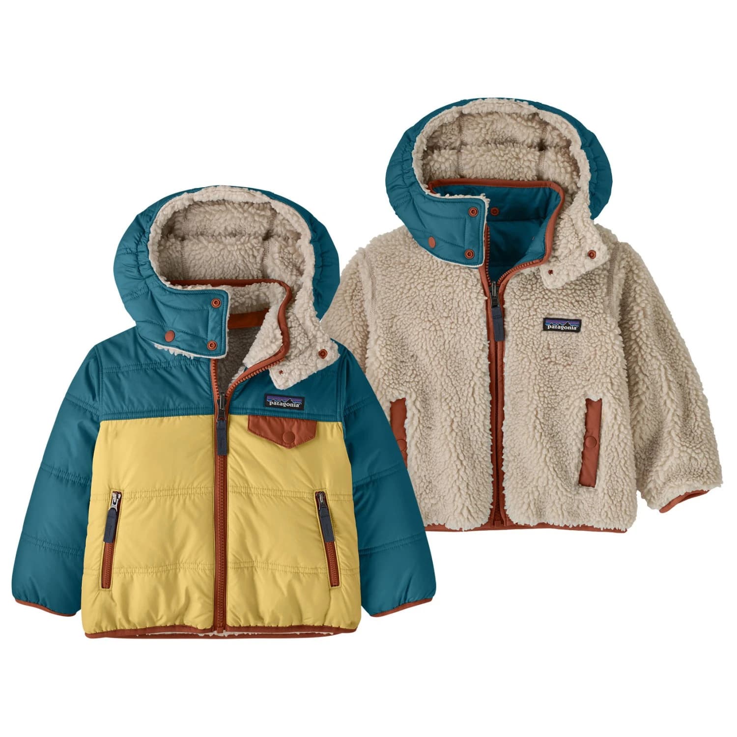Зимно яке Patagonia Baby Reversible Tribbles Hoody Winter jacket - Limestone Yellow