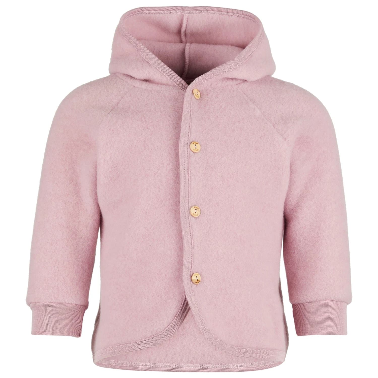 Вълнено яке Engel Children's Hooded Jacket with Wooden Buttons Wool jacket - Rosenholz Melange