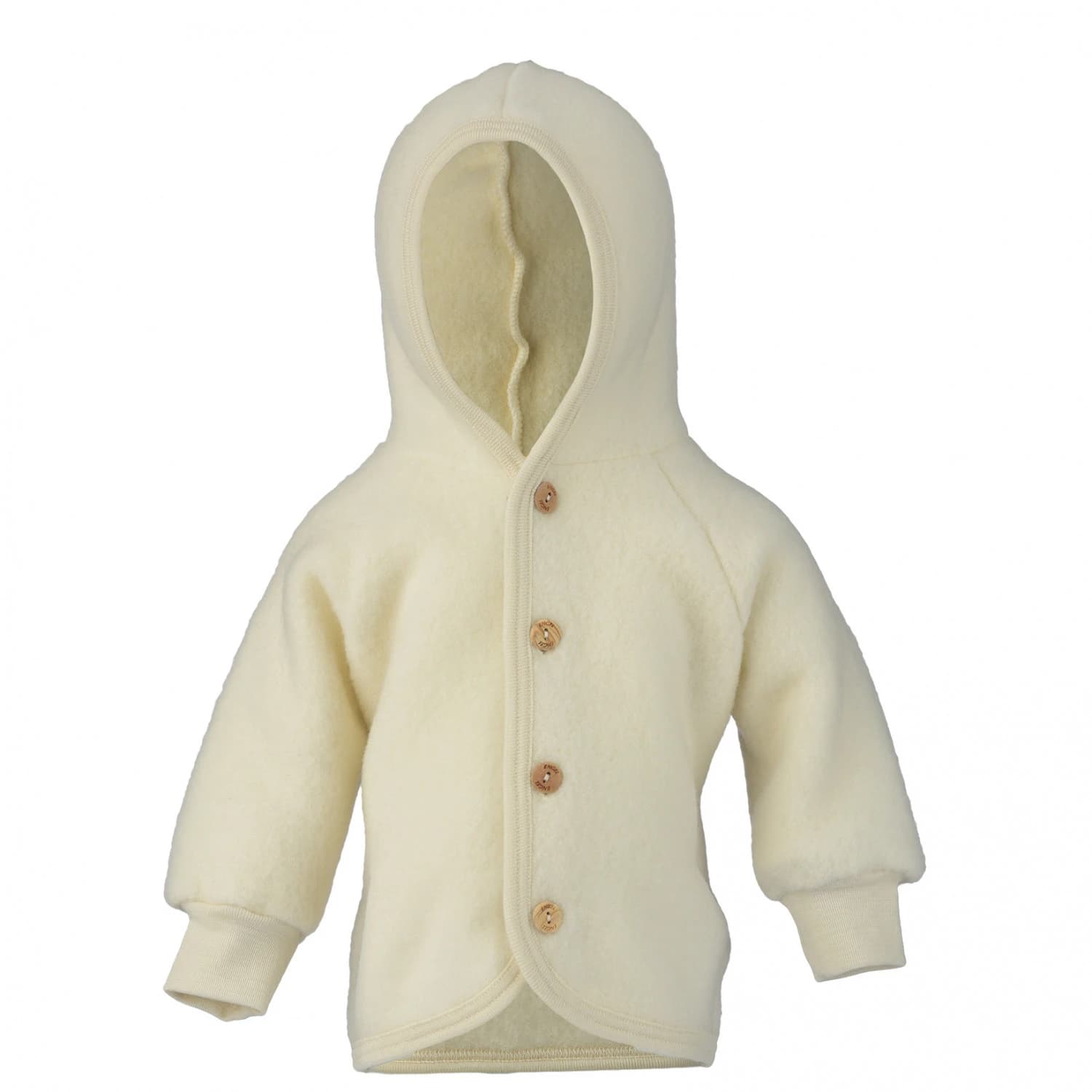Вълнено яке Engel Children's Hooded Jacket with Wooden Buttons Wool jacket - Natur