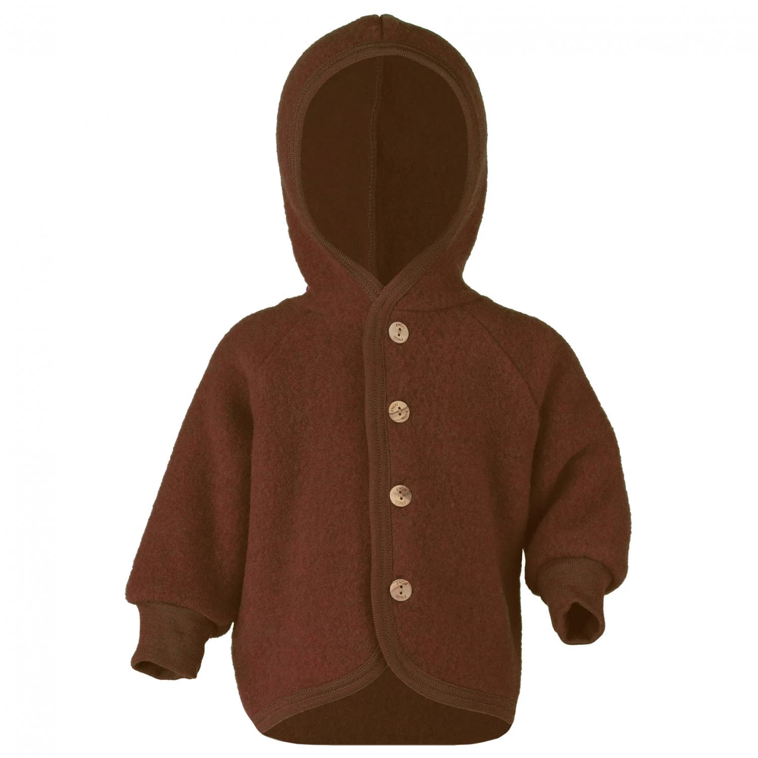 Вълнено яке Engel Children's Hooded Jacket with Wooden Buttons Wool jacket - Zimt Melange