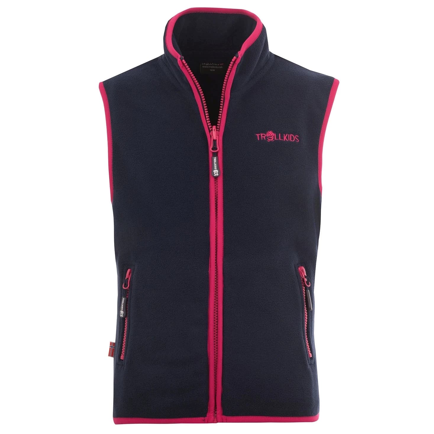 Детски поларен елек Trollkids Kid's Arendal Vest Fleece vest - Navy / Pink