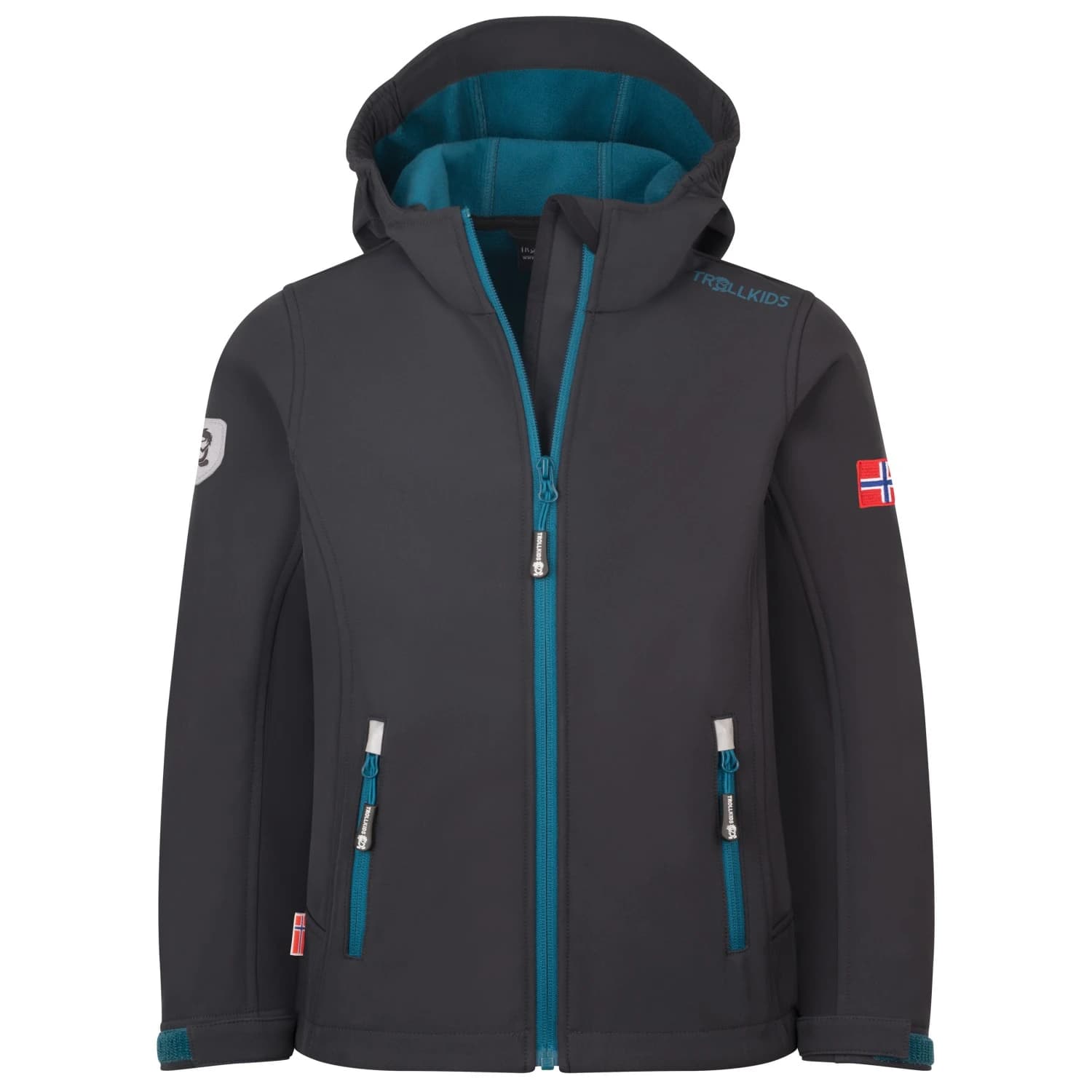 Детско софтшел яке Trollkids Kid's Trollfjord Jacket Softshell jacket - Black / Petrol