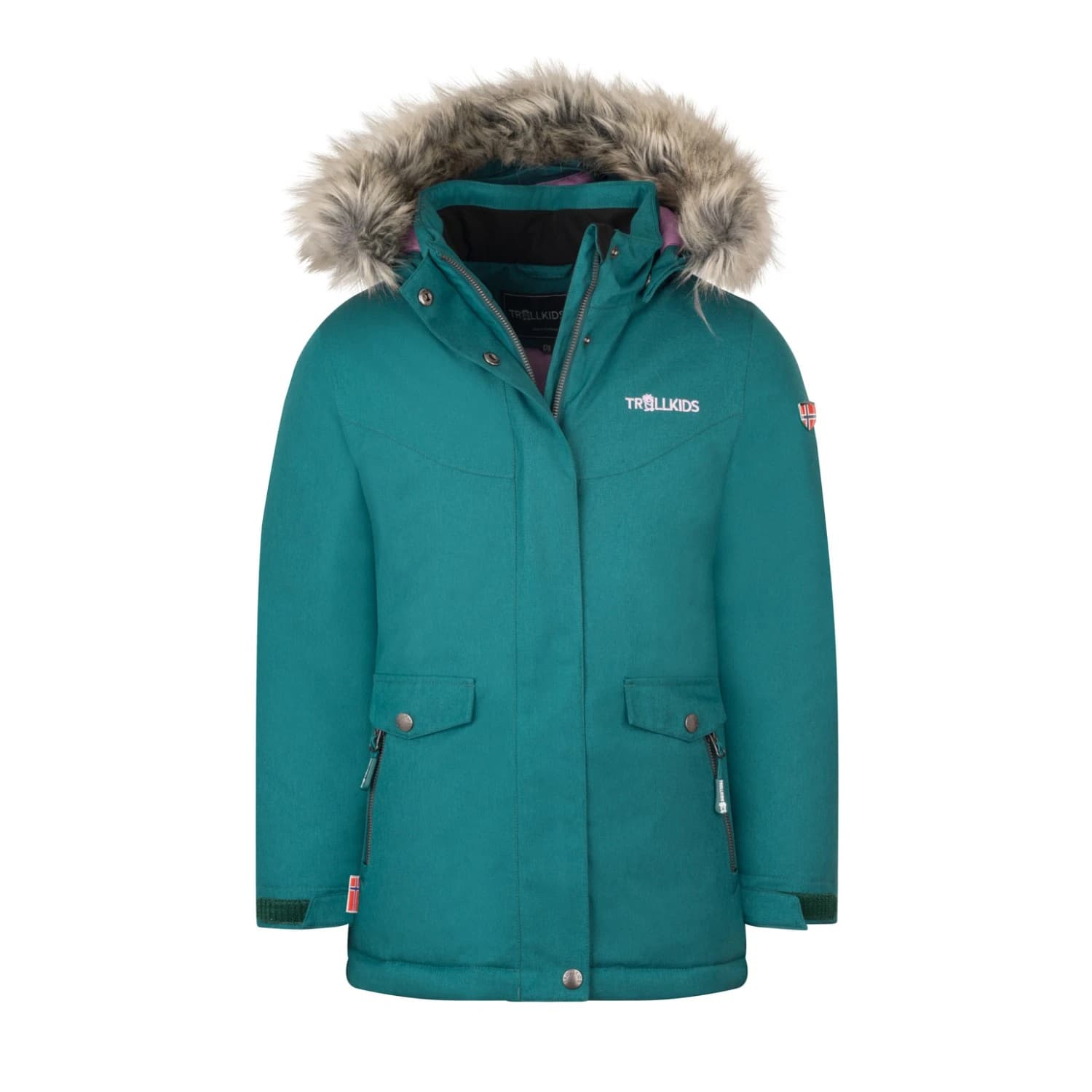 Детско палто Trollkids Girl's Oslo Coat XT Coat - Midnight Petrol / Light Violet