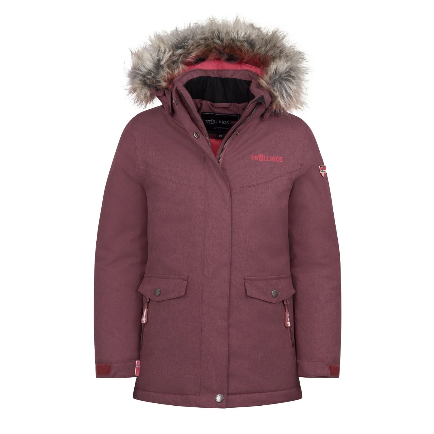 Детско палто Trollkids Girl's Oslo Coat XT Coat - Frozen Berry