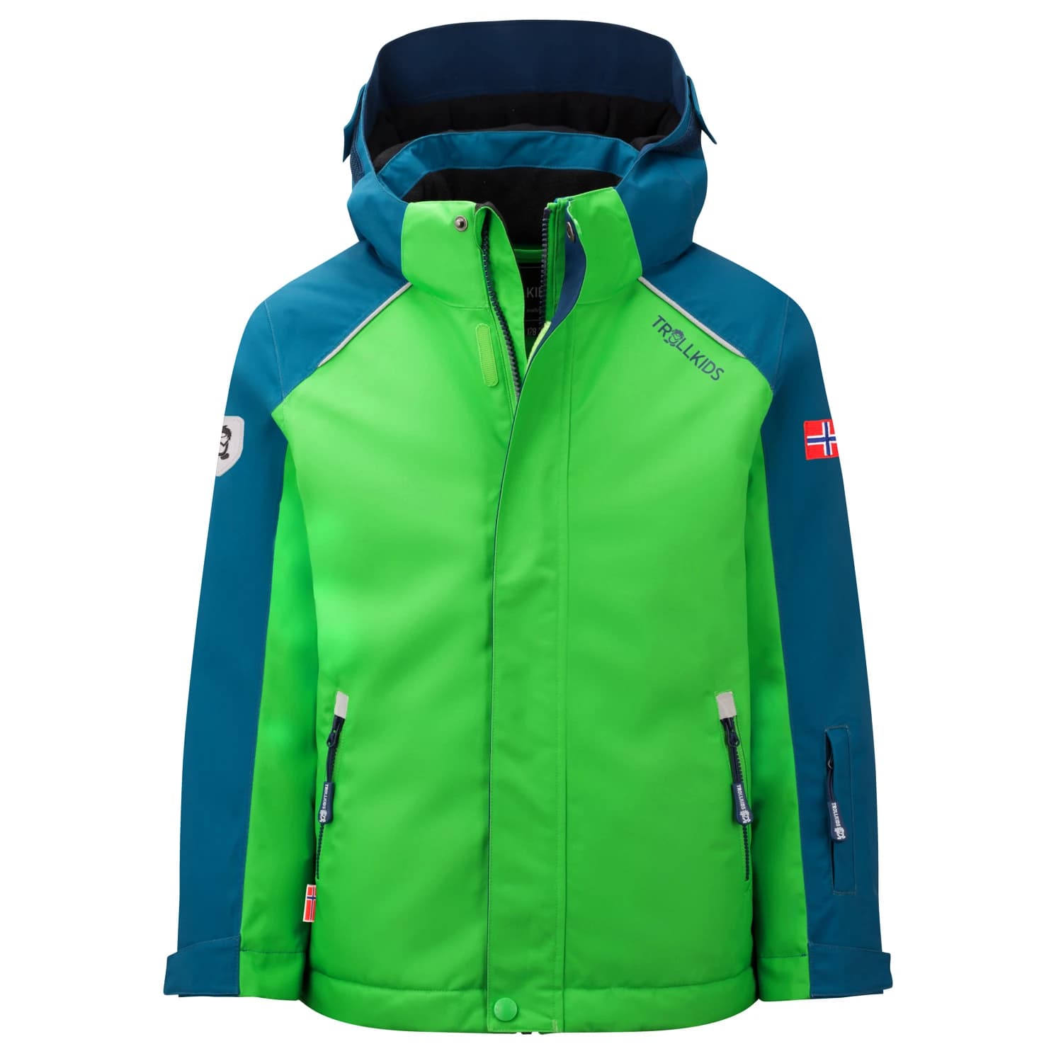 Детско ски яке Trollkids Kid's Holmenkollen Snow Jacket Pro Ski jacket - Dark Marine / Fresh Green