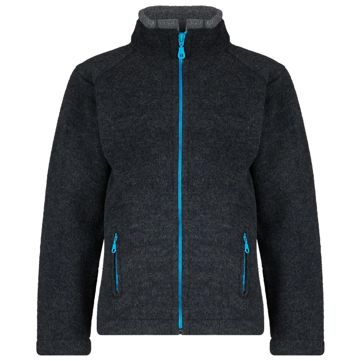 Детско вълнено яке Reiff Kid's Wollfleecejacke Colori Merino jacket - Anthracite / Turquoise